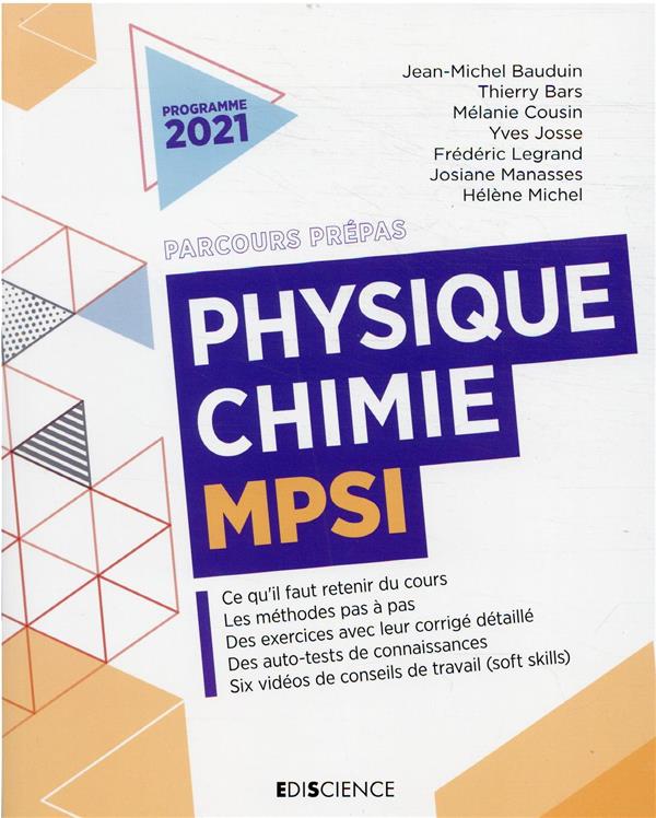 PHYSIQUE-CHIMIE MPSI - BAUDUIN/BARS/COUSIN - DUNOD PHYSIQUE-CHIMIE MPSI - BAUDUIN/BARS/COUSIN - DUNOD