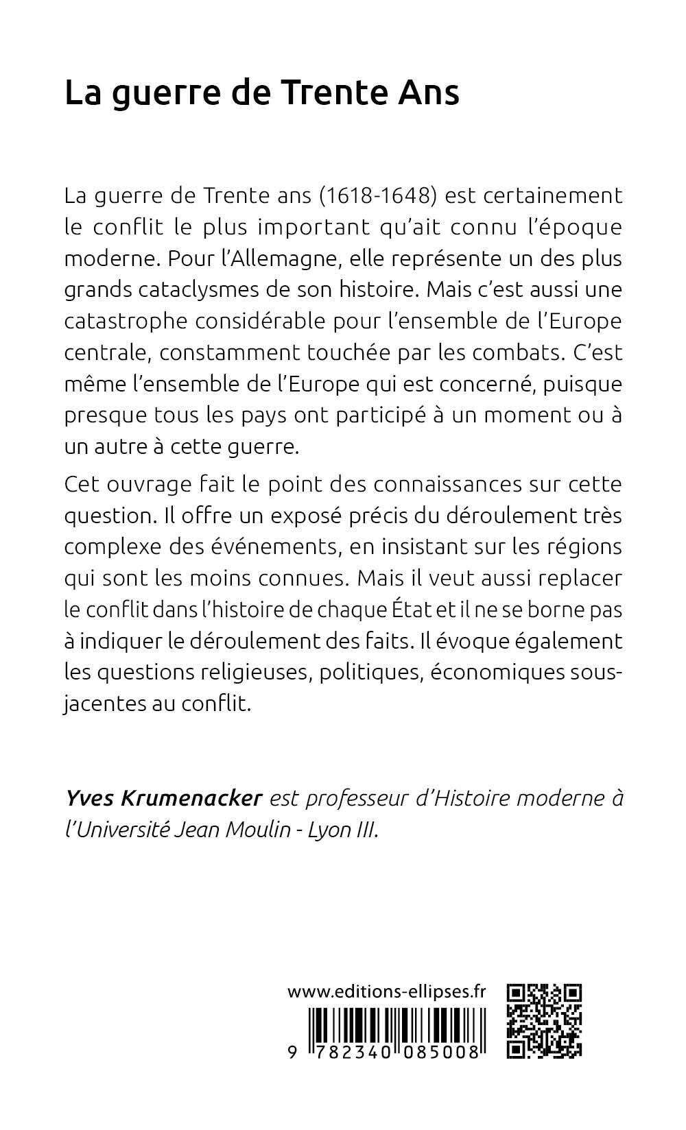 La guerre de Trente Ans - Yves Krumenacker - ELLIPSES