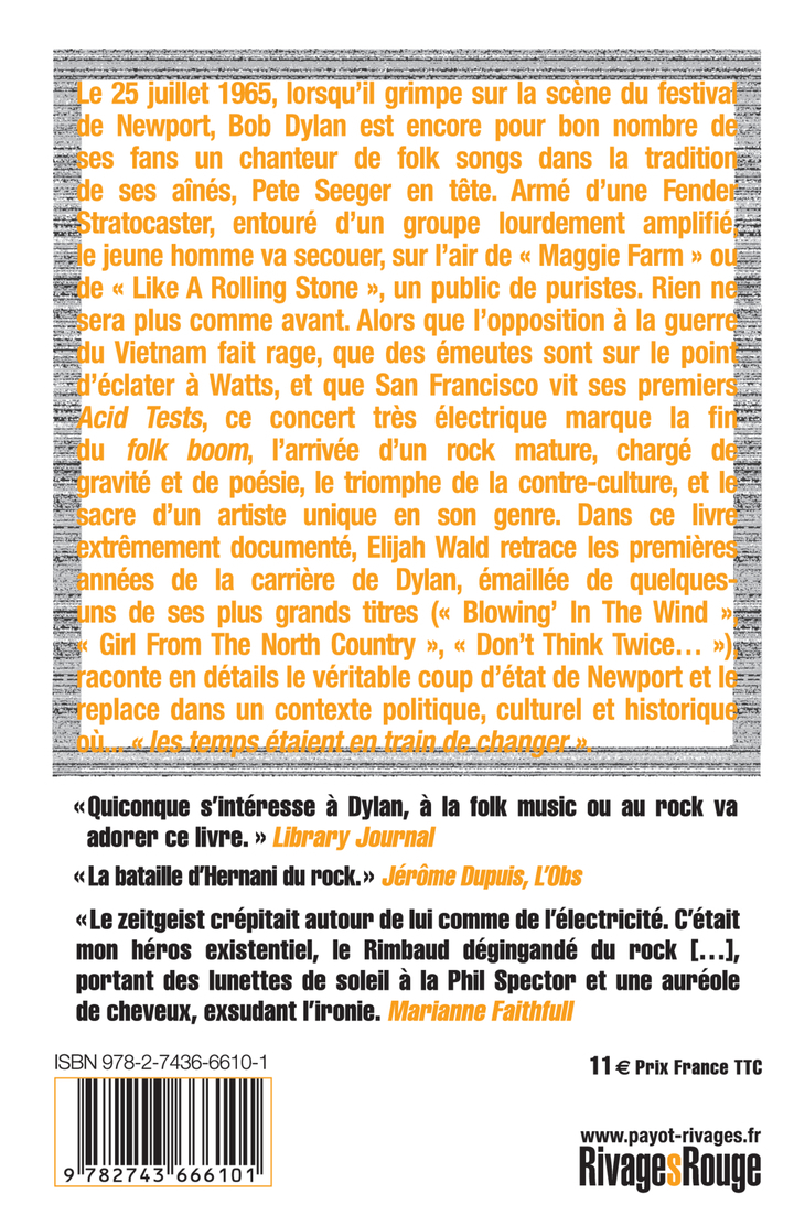 Dylan électrique - Elijah Wald - RIVAGES