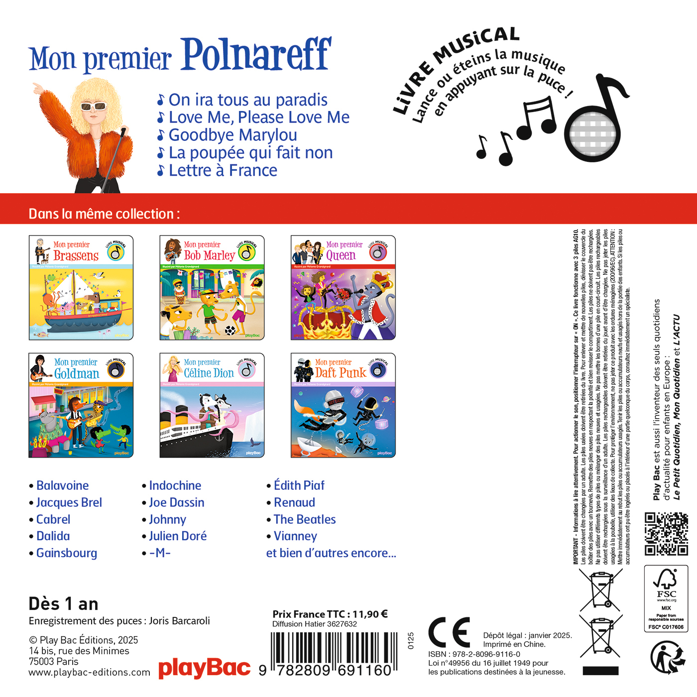 Livre musical - Mon premier Polnareff - Mélanie Grandgirard - PLAY BAC