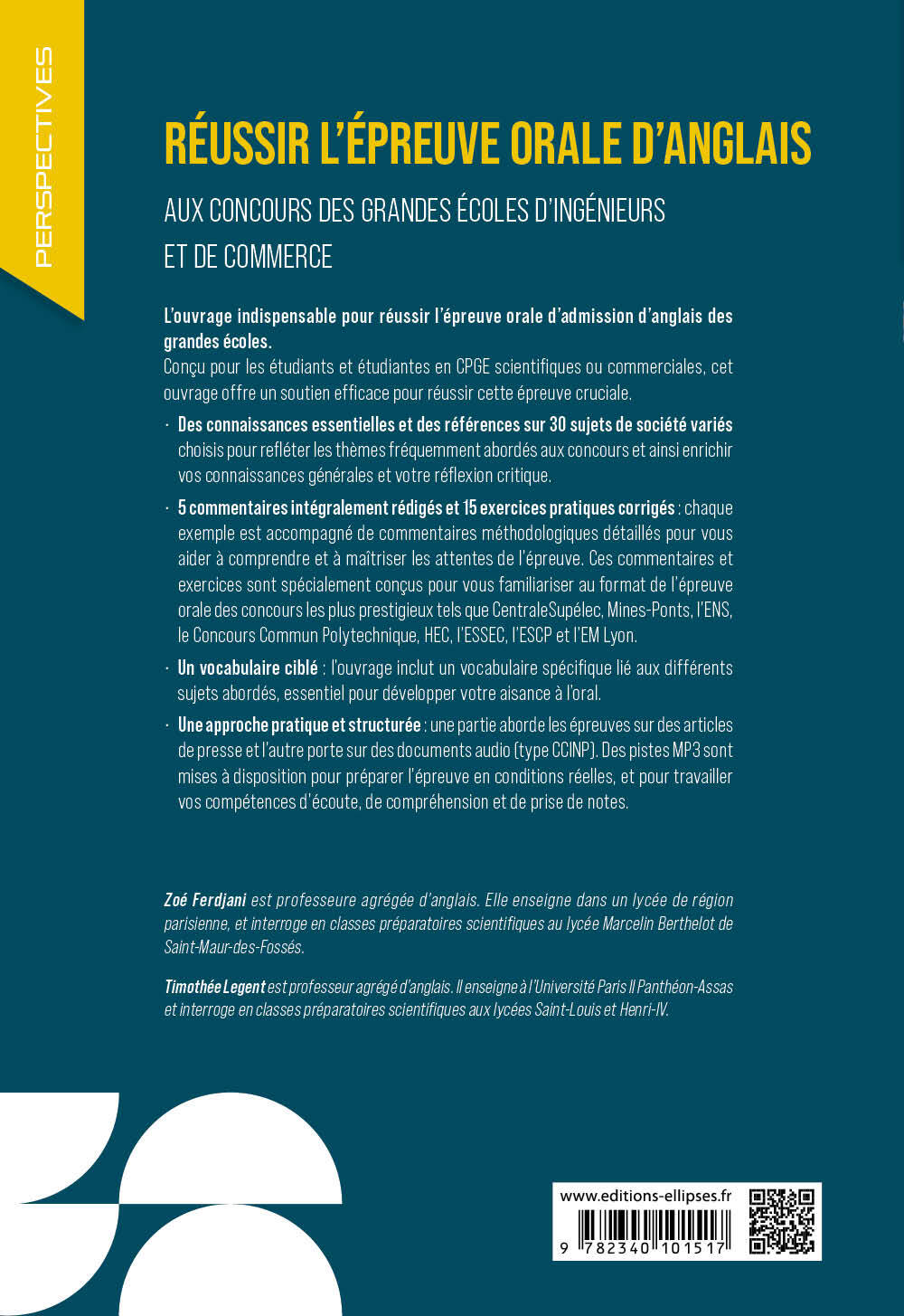 Réussir l’épreuve orale d’anglais aux concours des grandes écoles d’ingénieurs et de commerce - Zoé Ferdjani - ELLIPSES
