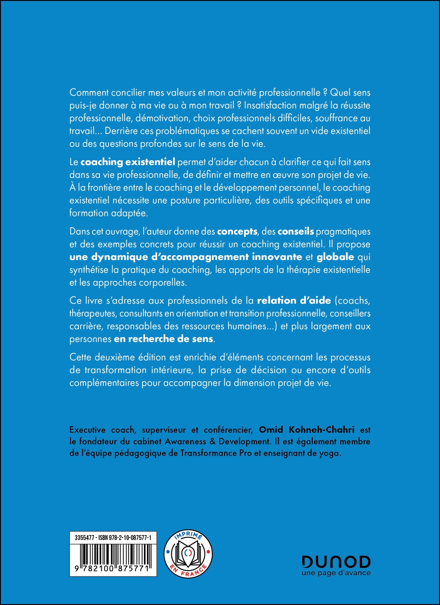 Coaching existentiel -2e éd. - Omid Kohneh-Chahri, Omid Kohneh-Chahri - DUNOD