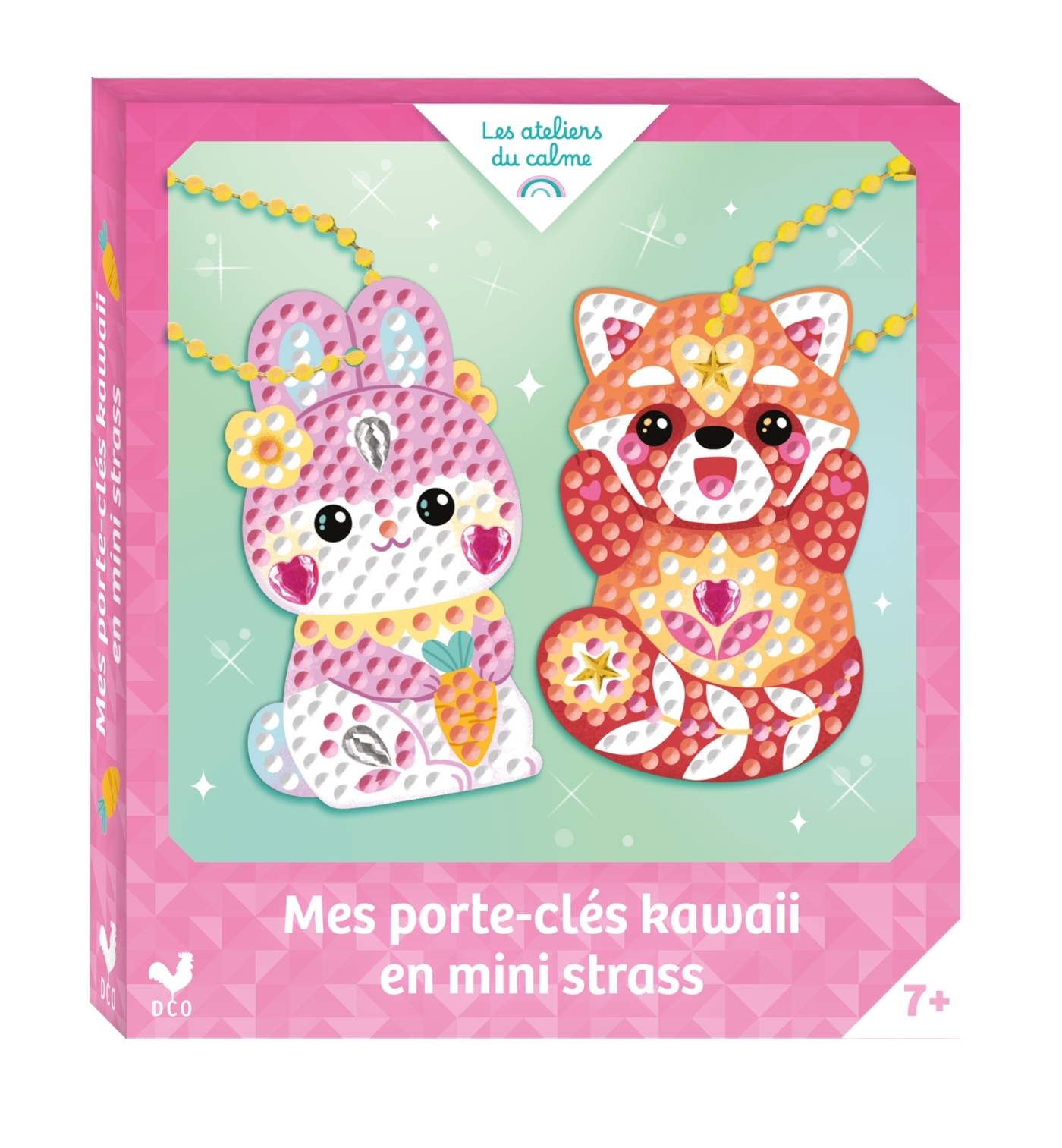 Mes porte-clés kawaii en mini strass - mini boîte avec accessoires - Léa Fabre - DEUX COQS D OR
