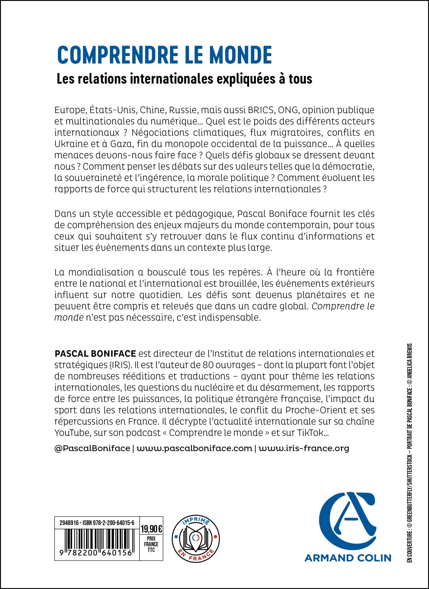Comprendre le monde - Pascal Boniface, Pascal Boniface - ARMAND COLIN