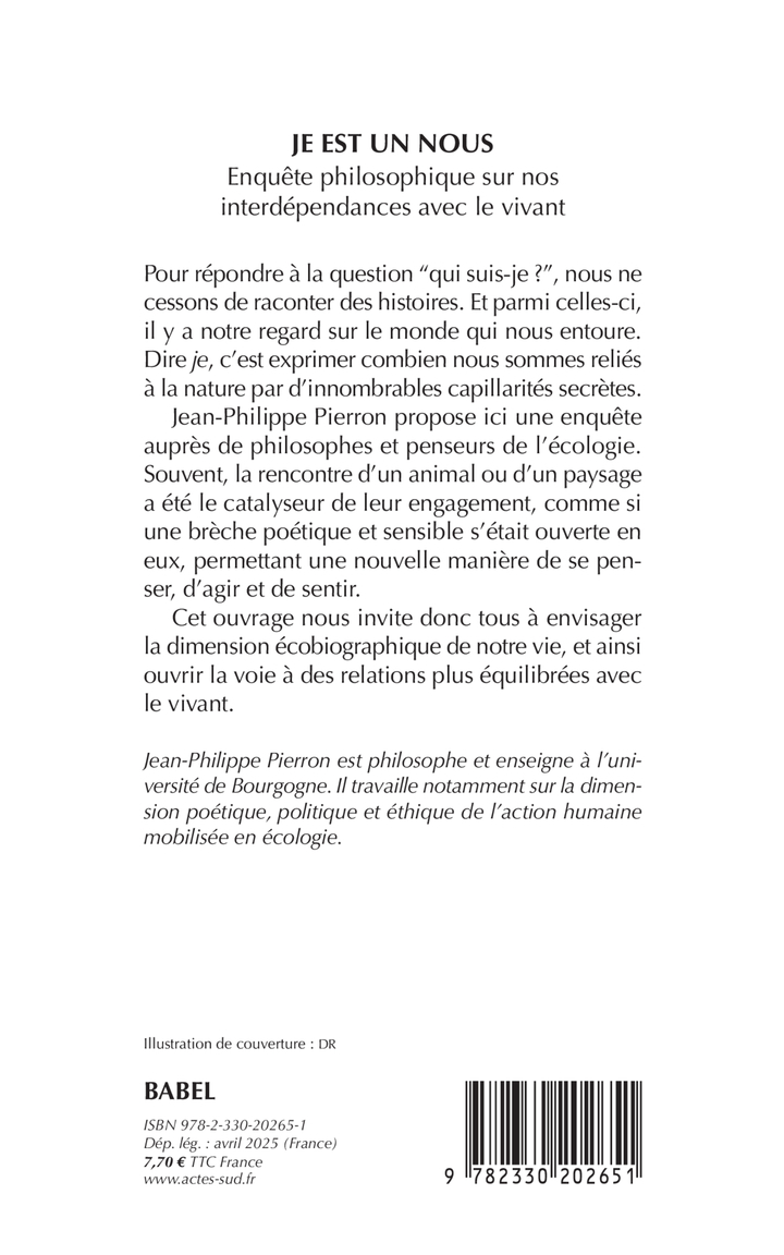 Je est un nous - Jean-Philippe Pierron, Jean-Philippe Pierron - ACTES SUD