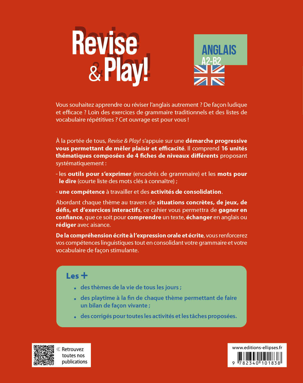 Anglais. Cahier d'activités. Revise & Play. A2-B2 - SEBAH SOPHIE - ELLIPSES