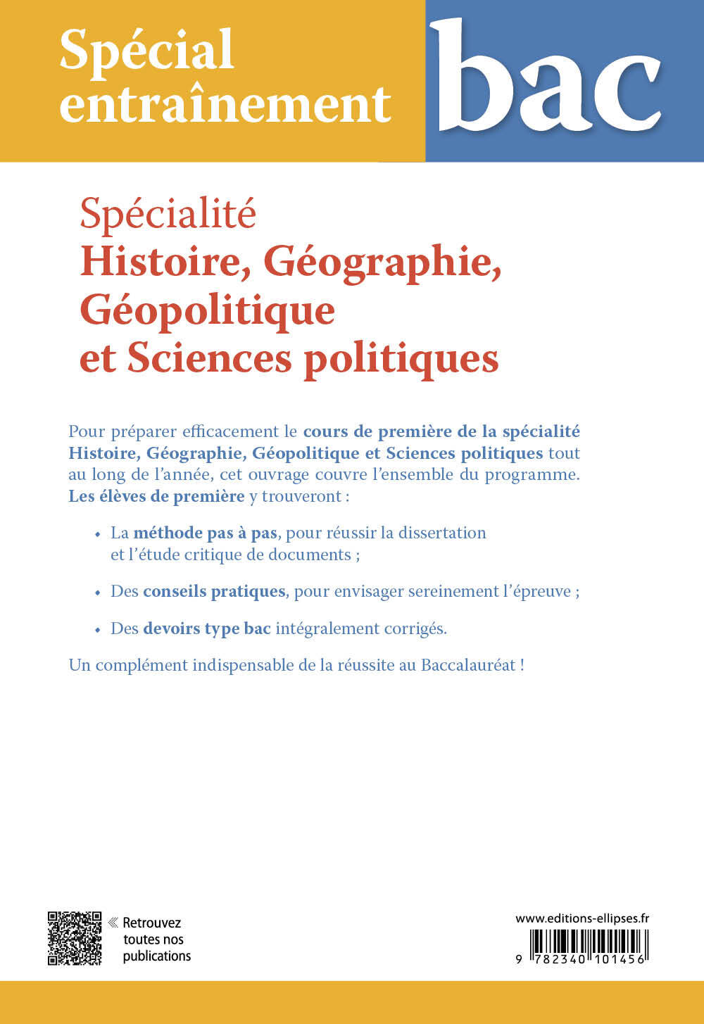 Spécialité Histoire, Géographie, Géopolitique et Sciences politiques. Première. La méthodologie des épreuves - PASCAL CHAMBON - ELLIPSES