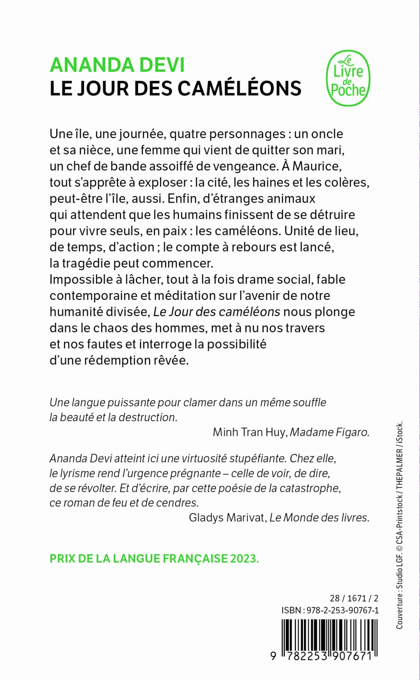 Le Jour des caméléons - Ananda Devi - LGF