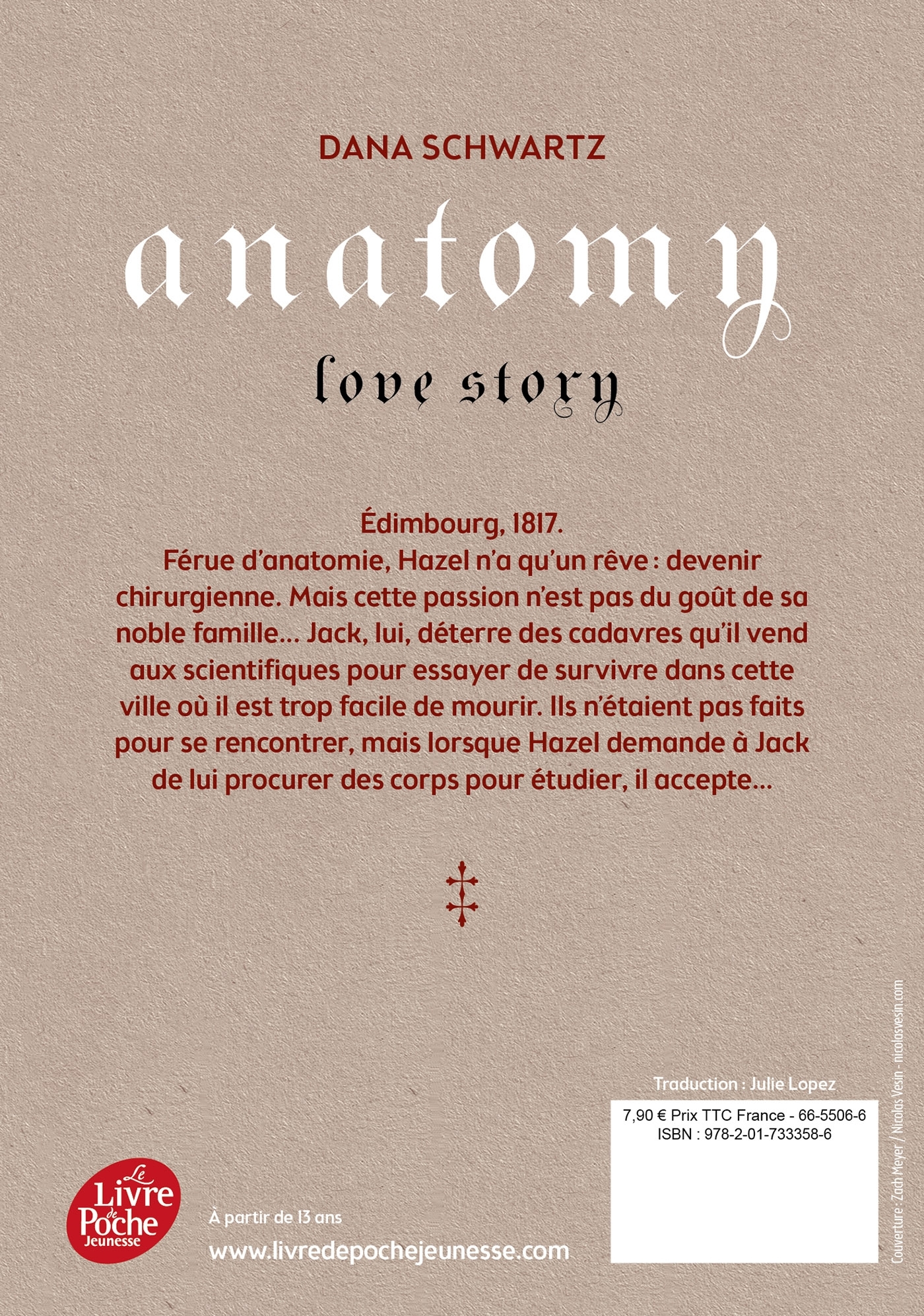 Anatomy - Love Story - Dana Schwartz, Julie Lopez - POCHE JEUNESSE