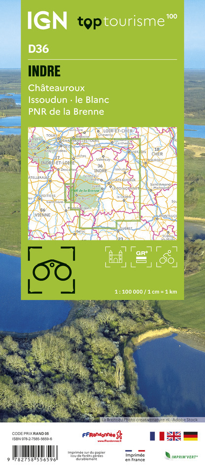 TOP100D36 - INDRE Châteauroux Issoudun · le Blanc PNR de la Brenne -  - IGN