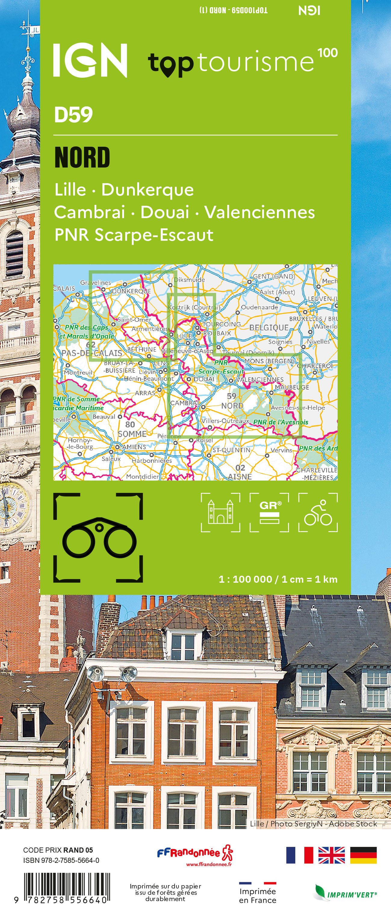 TOP100D59 - NORD Lille · Dunkerque Cambrai · Douai · Valenciennes PNR Scarpe-Escaut -  - IGN