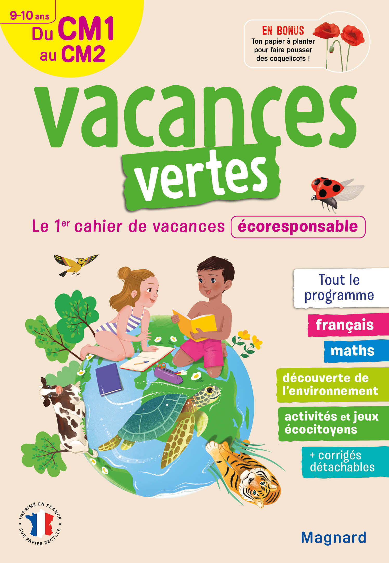 Cahier de vacances 2025, du CM1 vers le CM2 9-10 ans - Vacances vertes - Sylvie Bordron - MAGNARD