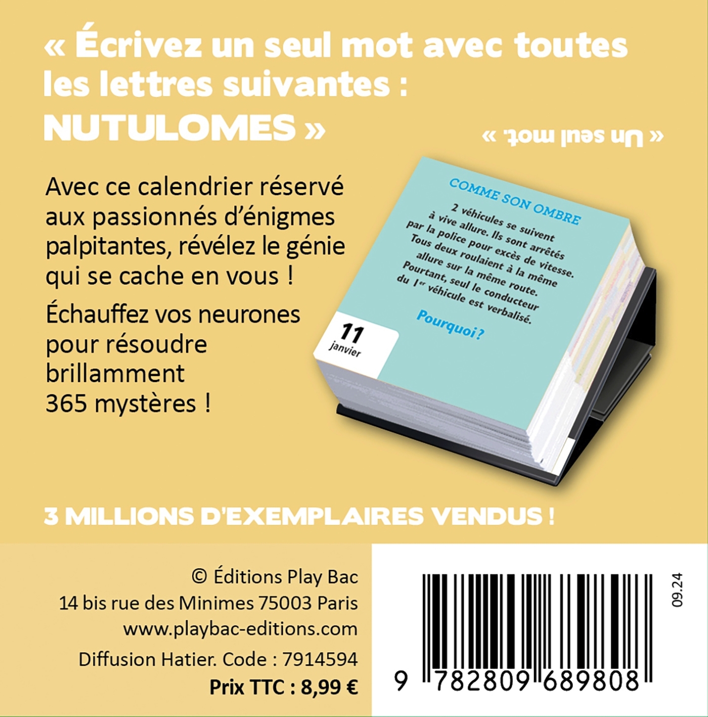 Mini calendrier 365 Énigmes et défis -   - PLAY BAC