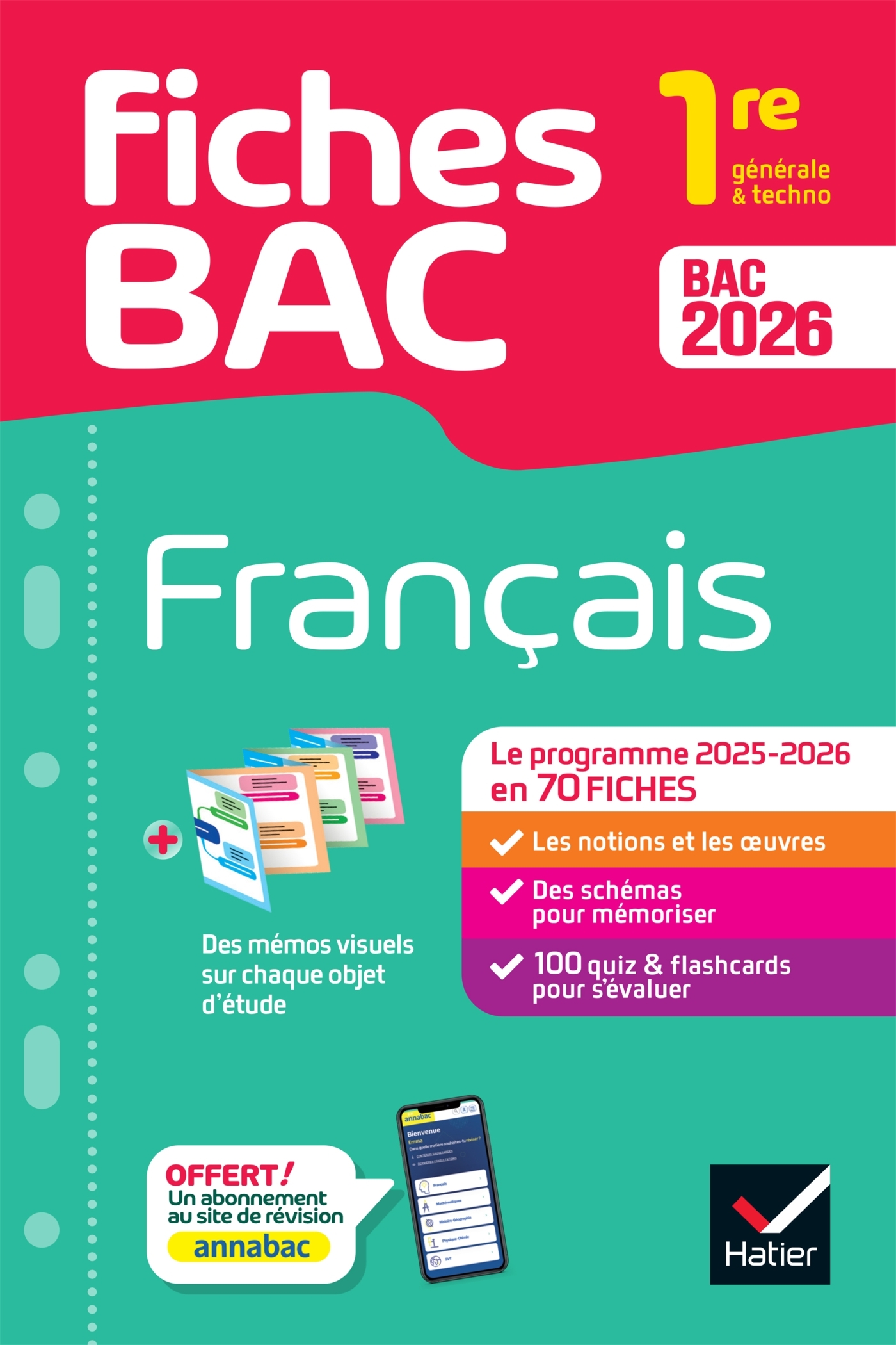Fiches bac - Français 1re générale & techno Bac 2026 - Hélène Bernard, Denise Marechal, Sophie Saulnier, Swann Spies, Bérangère Touet, Laure Warot - HATIER