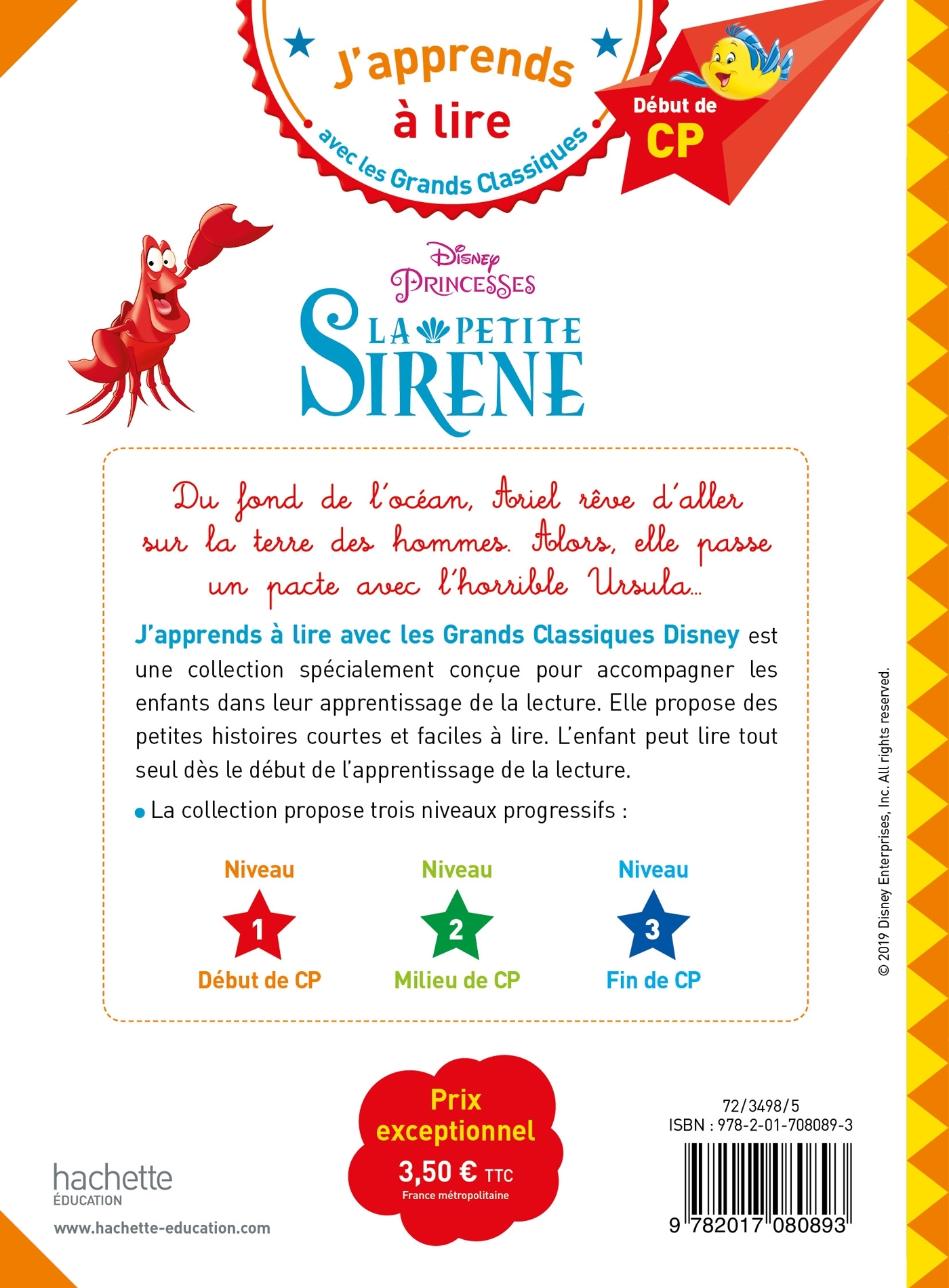 Disney - La Petite Sirène, CP Niveau 1 - Isabelle Albertin - HACHETTE EDUC