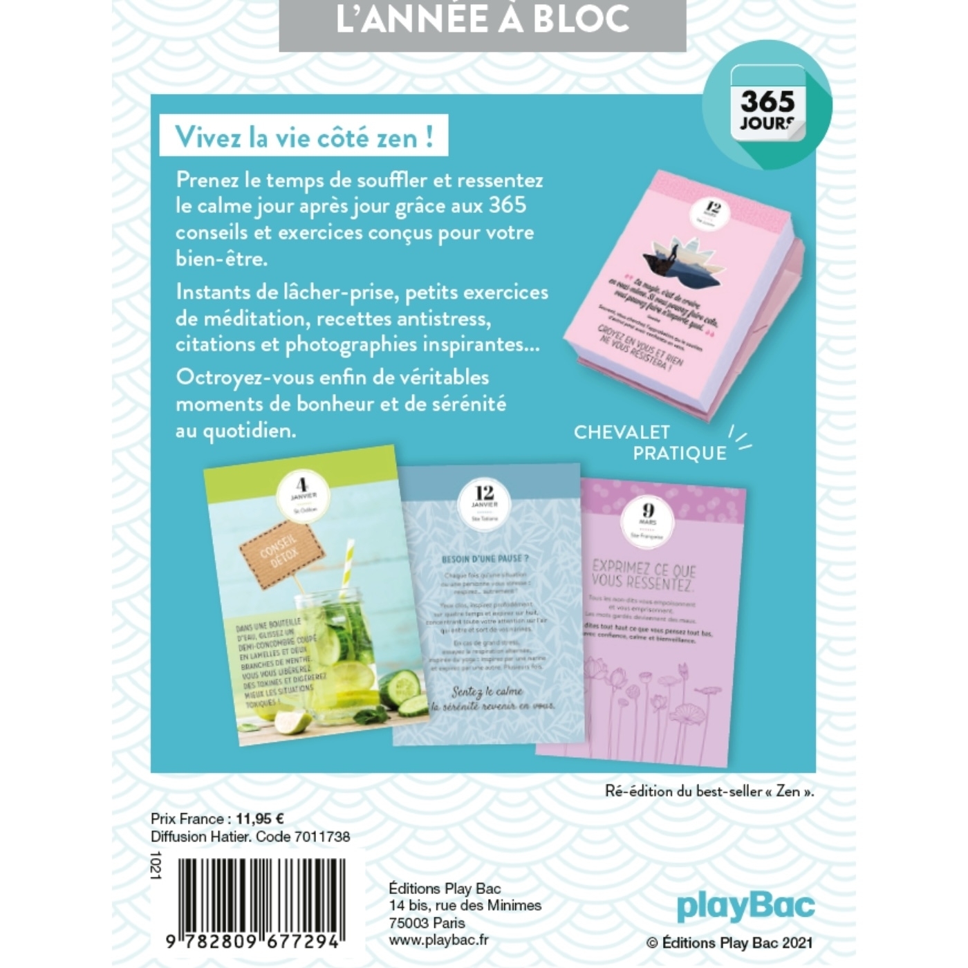 Calendrier Esprit zen en 365 jours - L'Année à Bloc -   - PLAY BAC