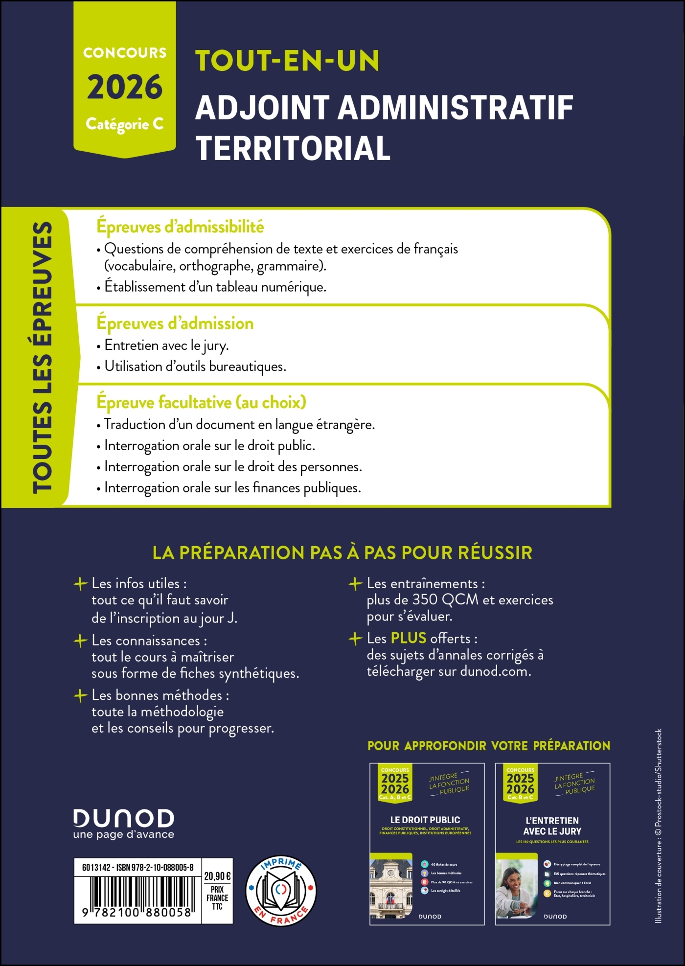 Concours Adjoint administratif territorial - 2026 - Marie-Hélène Abrond-Bonneau, Delphine Belleney, Philippe Boucheix, Xavier Chanet, Isabelle Corpart, Catherine CUDET, Jean LEPAGE-LAURENS, Odile Meyer, Mathieux Roussel - DUNOD