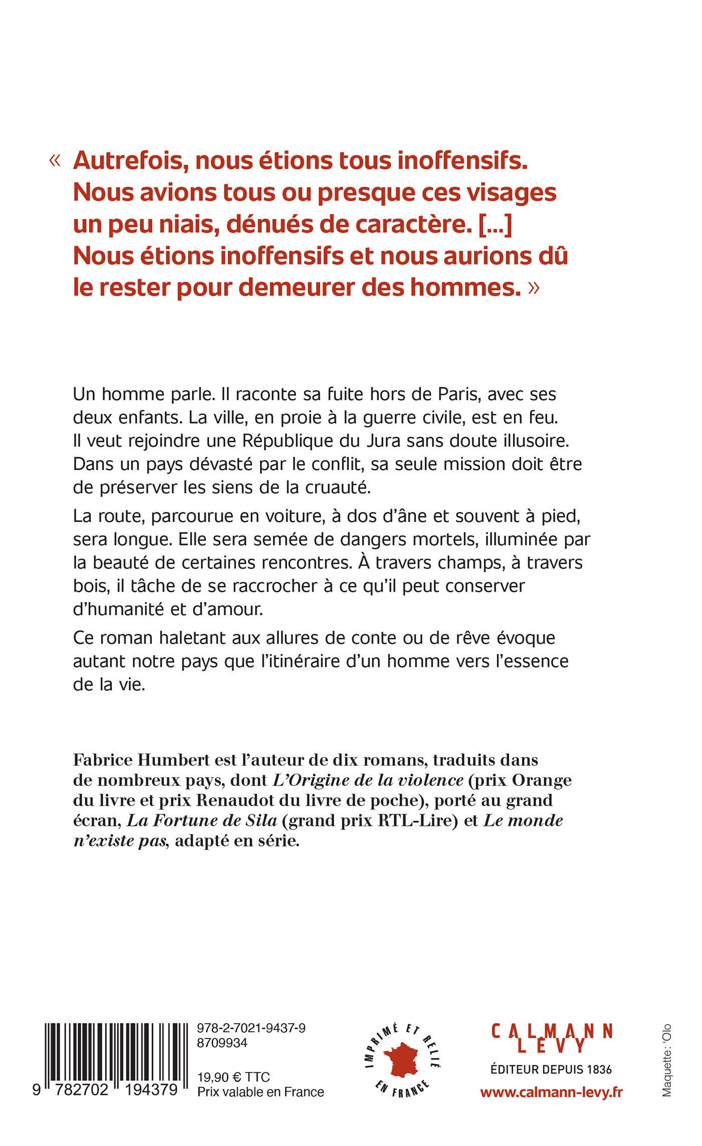 De l'autre côté de la vie - Fabrice Humbert - CALMANN-LEVY