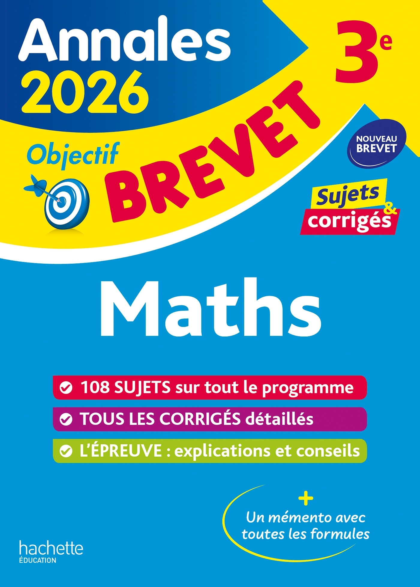 Annales Brevet 2026 - Maths 3e - sujets et corrigés - Philippe Rousseau - HACHETTE EDUC