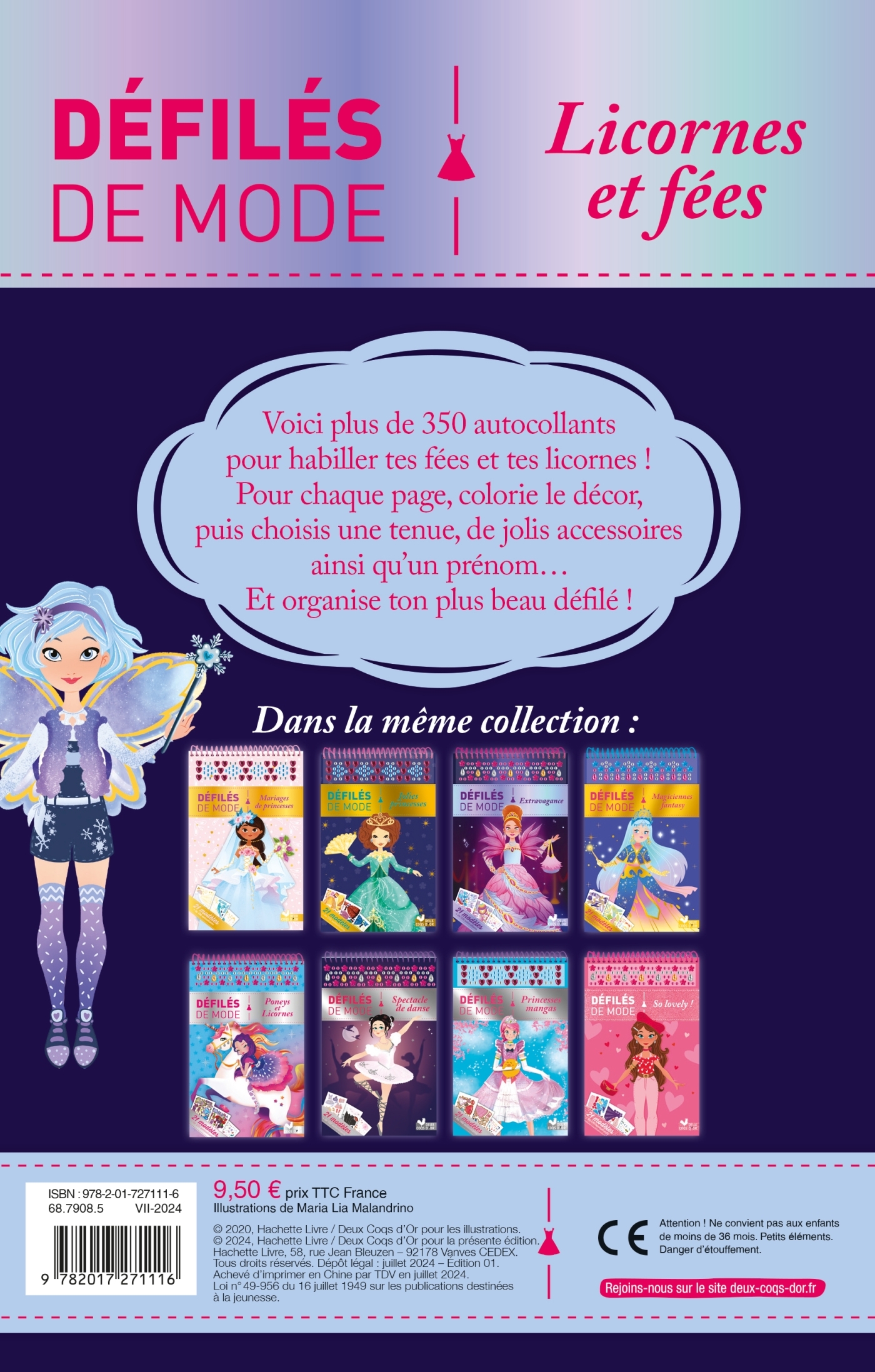 Licornes et fees - bloc spirale - LIA MALANDRINO MARIA - DEUX COQS D OR