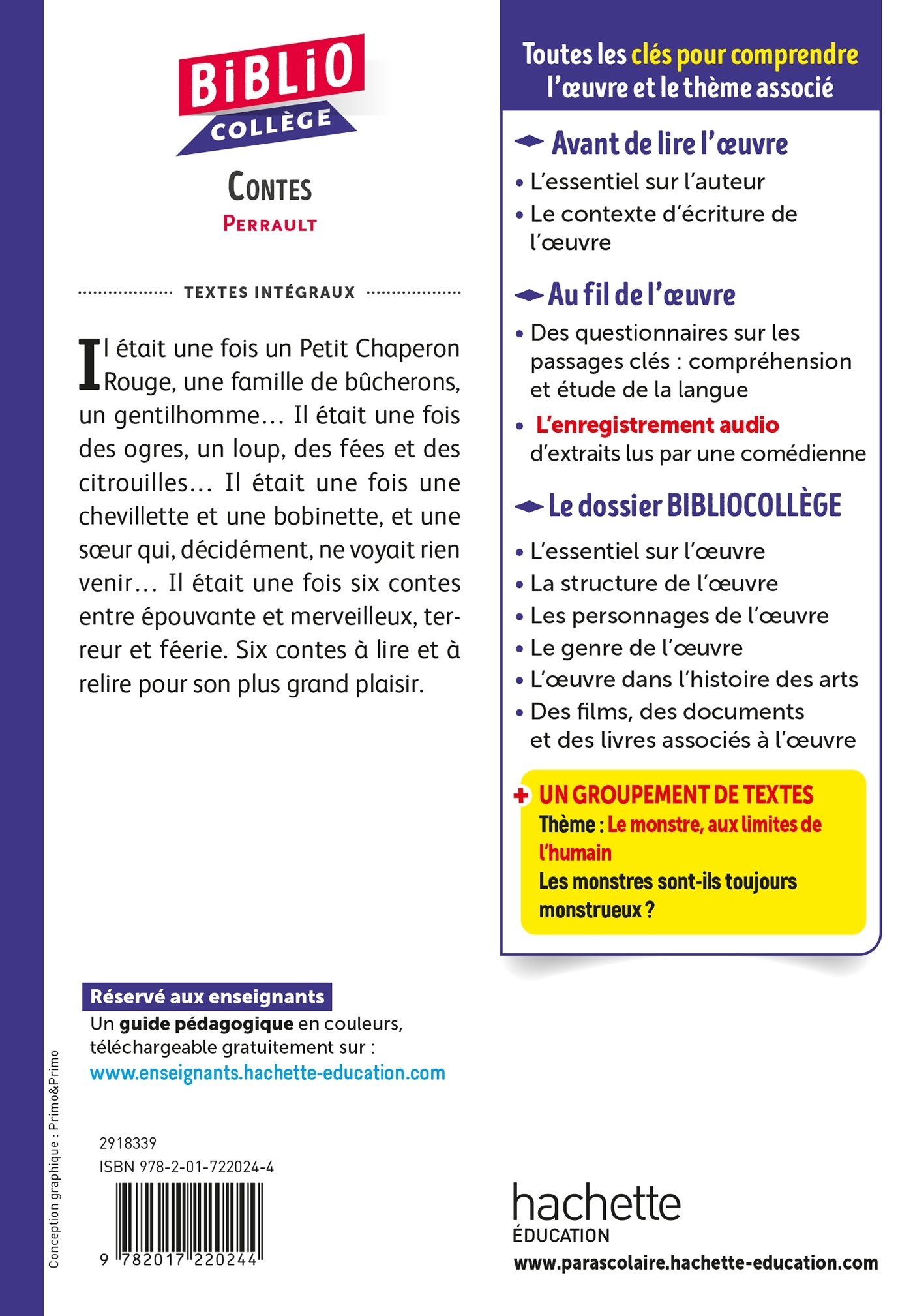 Bibliocollège - Contes, Perrault - Charles Perrault, Virginie Bouchard, Véronique Le Quintrec - HACHETTE EDUC