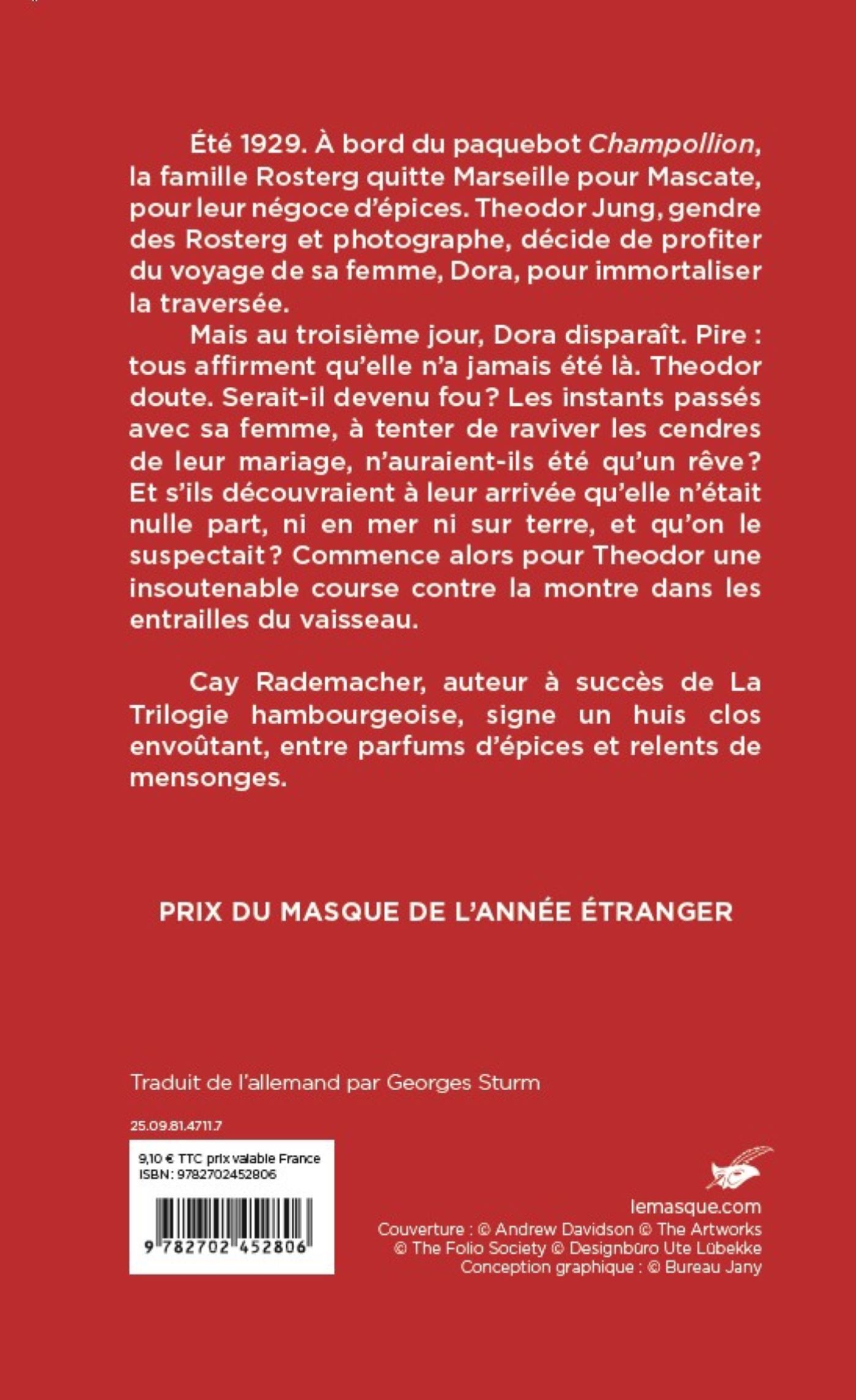La Traversée vers Mascate - prix du Masque l'année étranger - Cay Rademacher - ED DU MASQUE