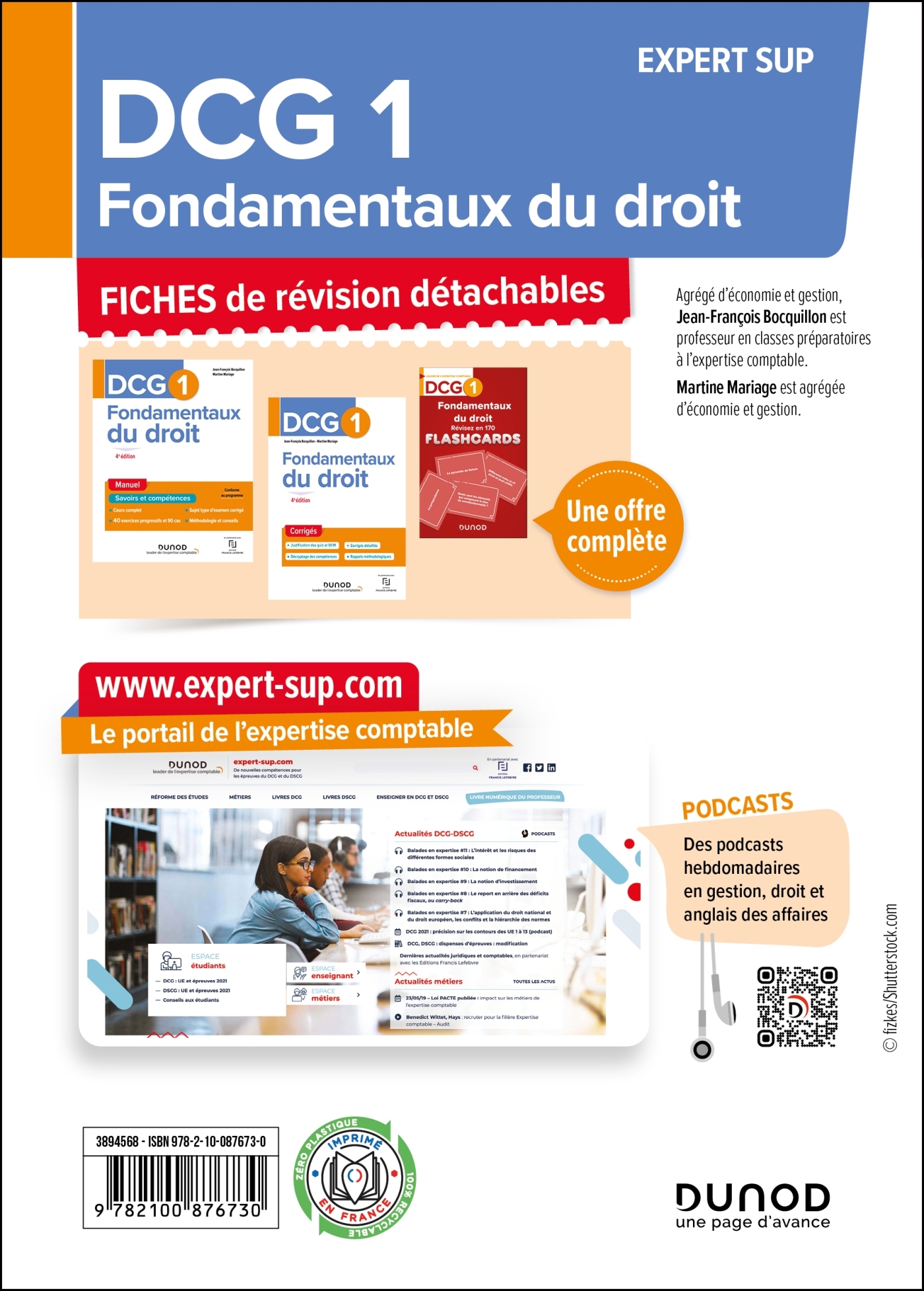 DCG 1 - Fondamentaux du droit - Fiches - 5e éd. - Jean-François Bocquillon, Martine Mariage - DUNOD
