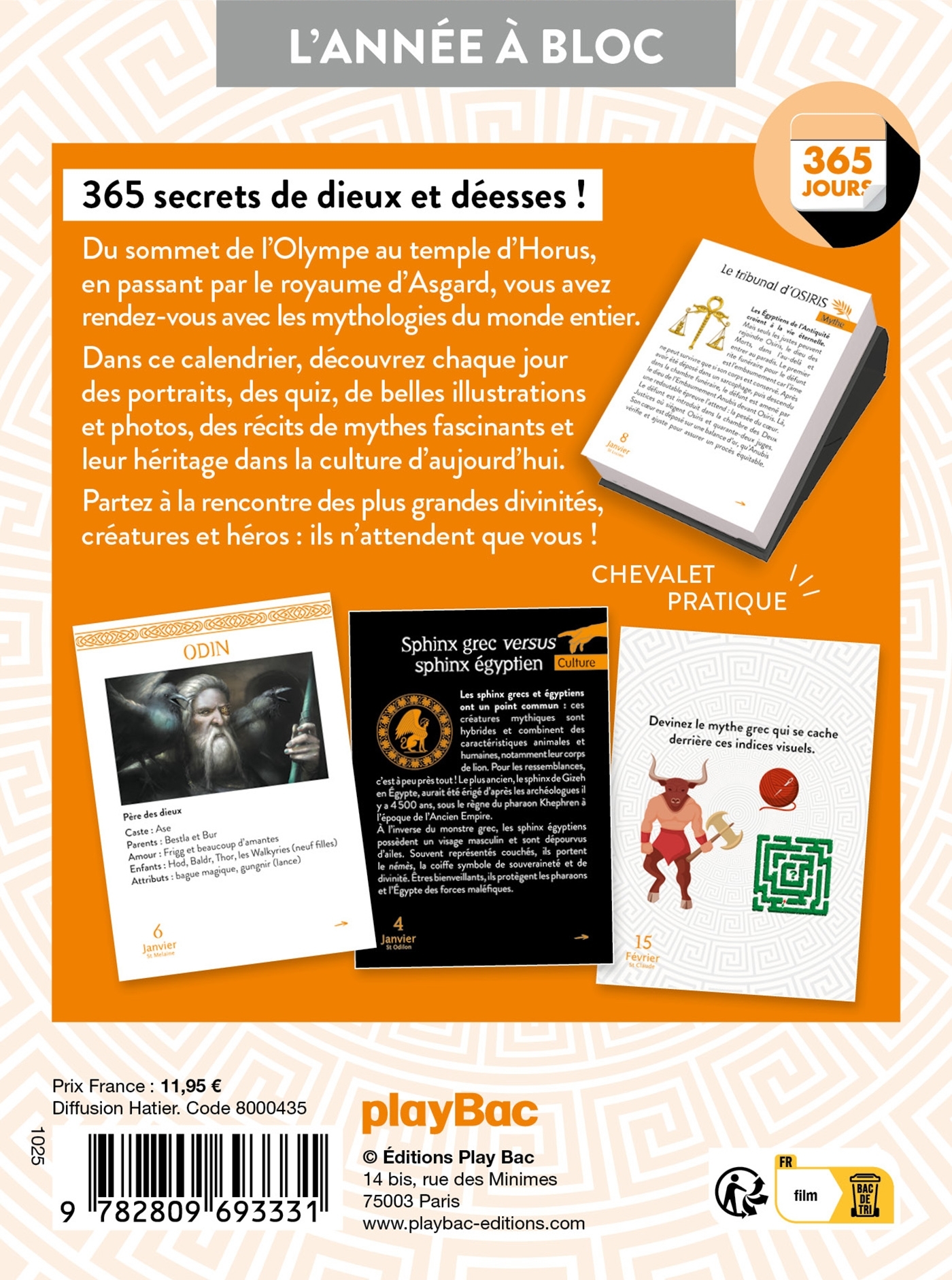 Calendrier Mythes et Mythologie en 365 jours - L'Année à Bloc -   - PLAY BAC