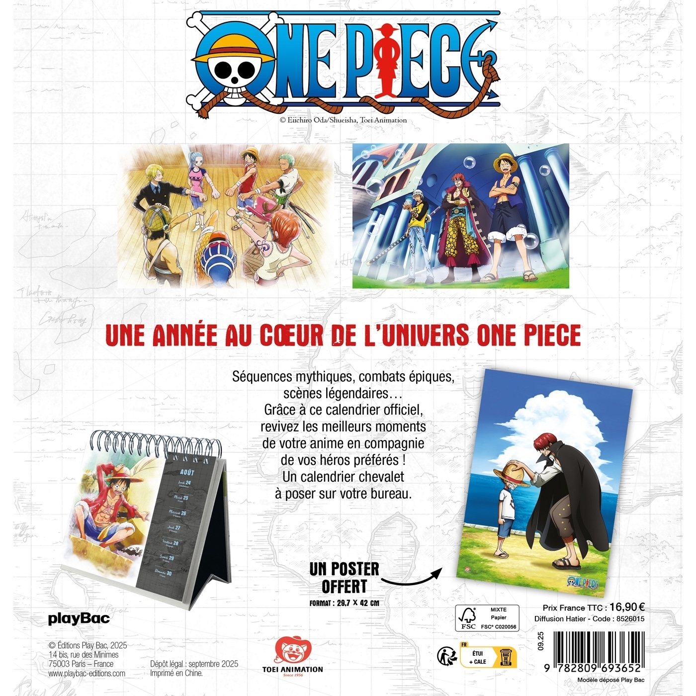 CALENDRIER OFFICIEL ONE PIECE 2026 -   - PLAY BAC