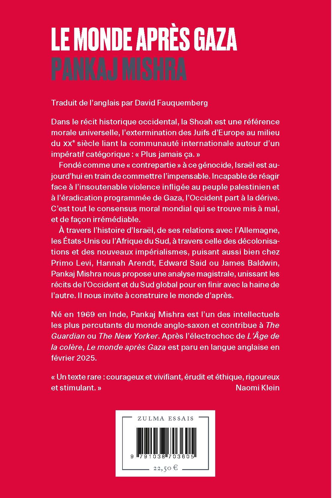 Le monde après Gaza - Pankaj Mishra - ZULMA