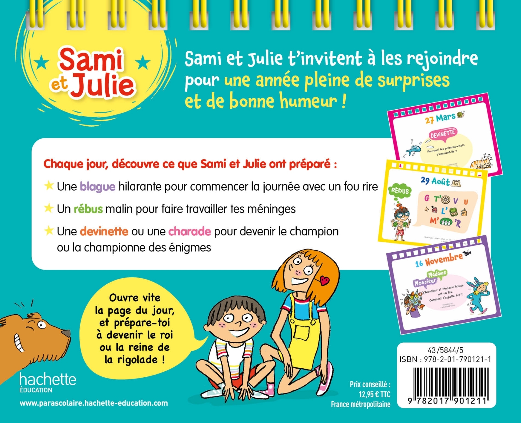 Calendrier Sami et Julie - 365 blagues et devinettes pour rire toute l'année ! - Sandra Lebrun - HACHETTE EDUC