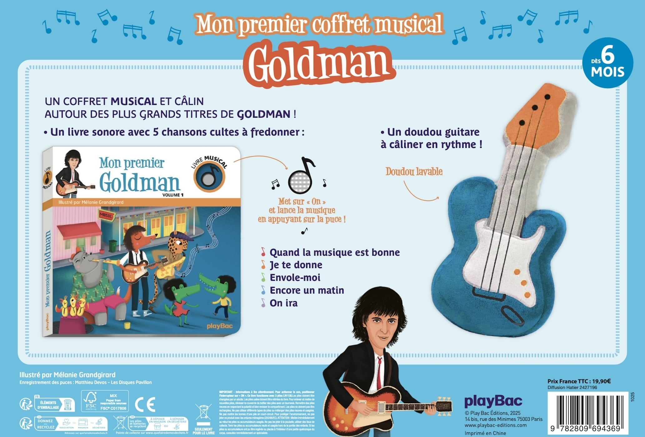 Mon coffret musical Goldman et mon doudou guitare -  - PLAY BAC