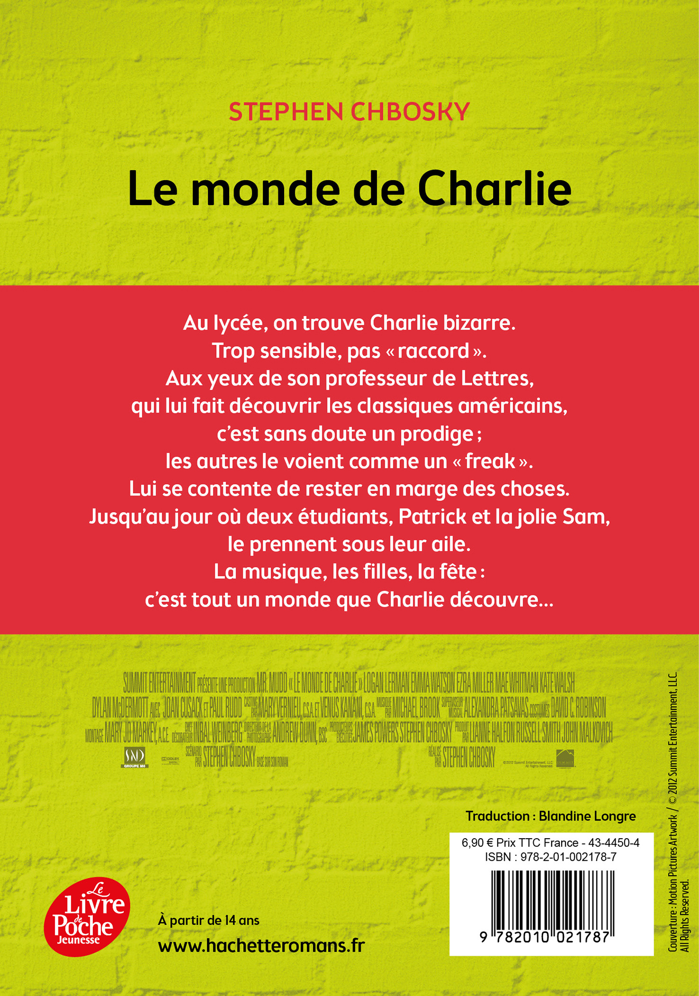 Le monde de Charlie - Stephen Chbosky - POCHE JEUNESSE