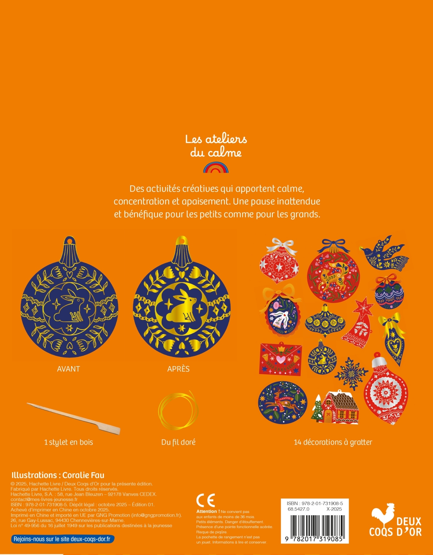 14 boules et décos de Noel à gratter -  - DEUX COQS D OR