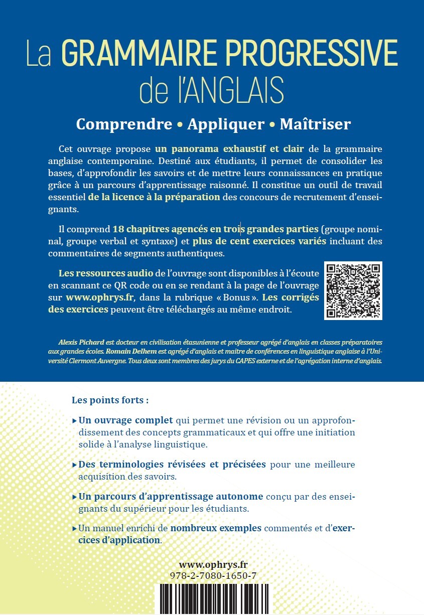 La grammaire progressive de l'anglais - Romain Delhem, Alexis PICHARD - OPHRYS