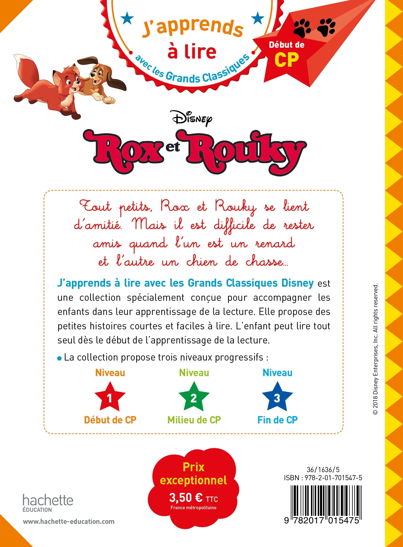 Disney - Rox et Rouky, CP Niveau 1 - Isabelle Albertin - HACHETTE EDUC