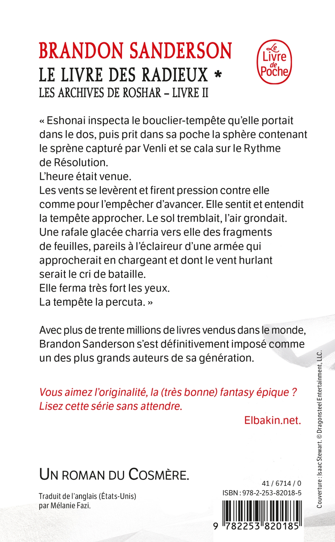 Le Livre des Radieux , Volume 1 (Les Archives de Roshar, Tome 2) - Brandon Sanderson - LGF