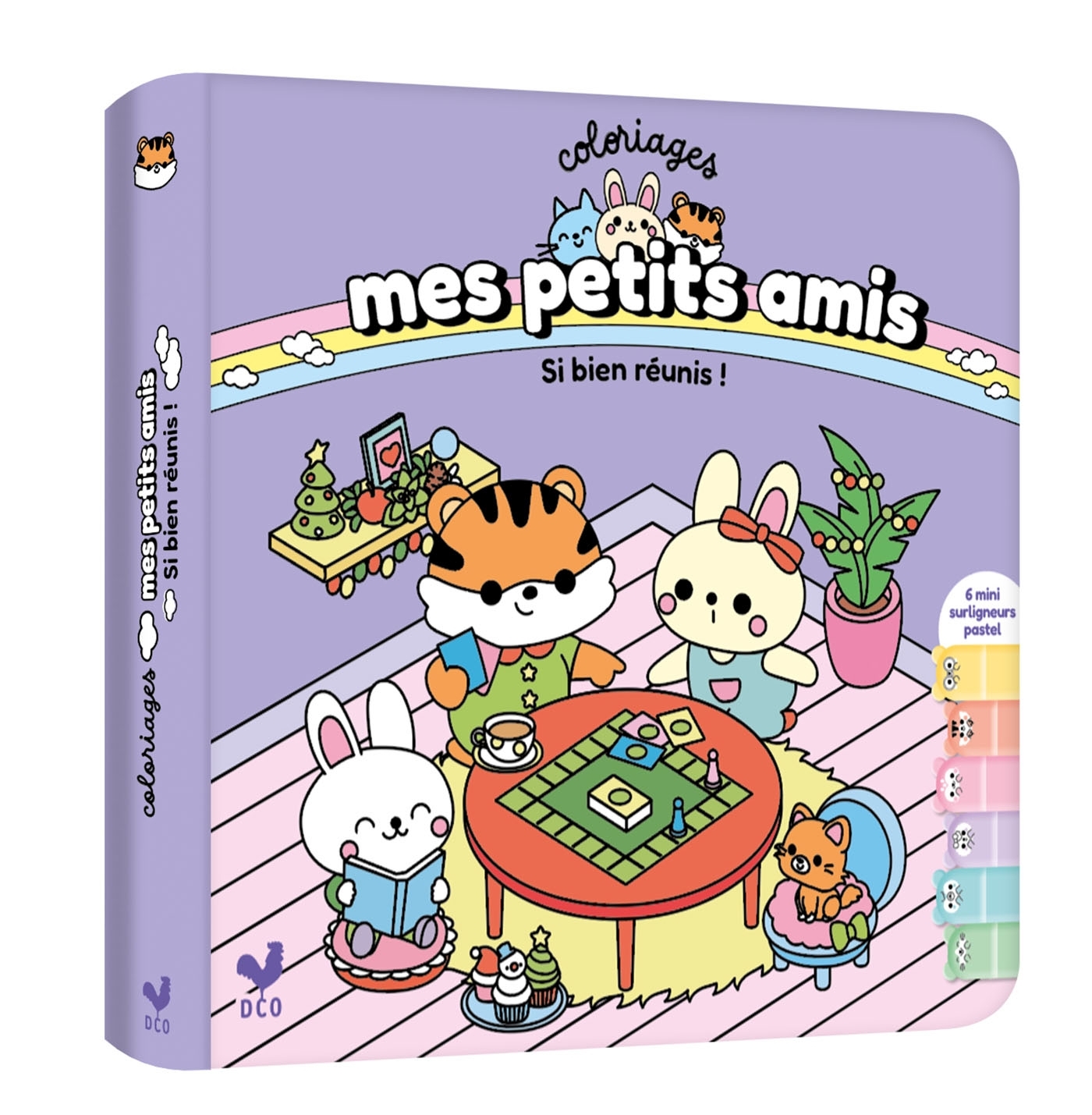 Coloriages mes petits amis avec 6 surligneurs - Si bien réunis ! -  - DEUX COQS D OR