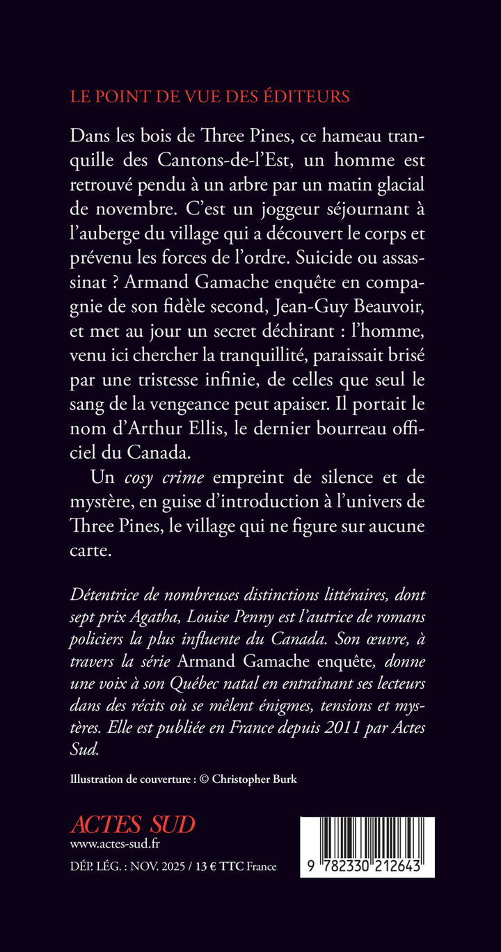 Le Pendu -  PENNY LOUISE/SAINT-MARTIN LORI/GAGNE PAUL, Louise Penny - ACTES SUD