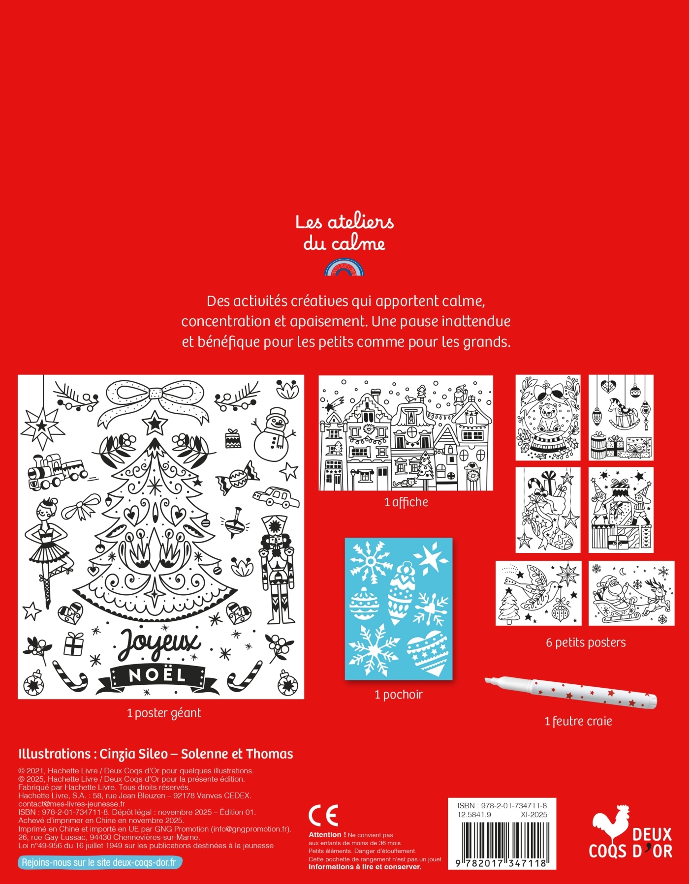 Décorations sur vitres Joyeux Noël - pochette avec feutre sous blister + crochet -  - DEUX COQS D OR