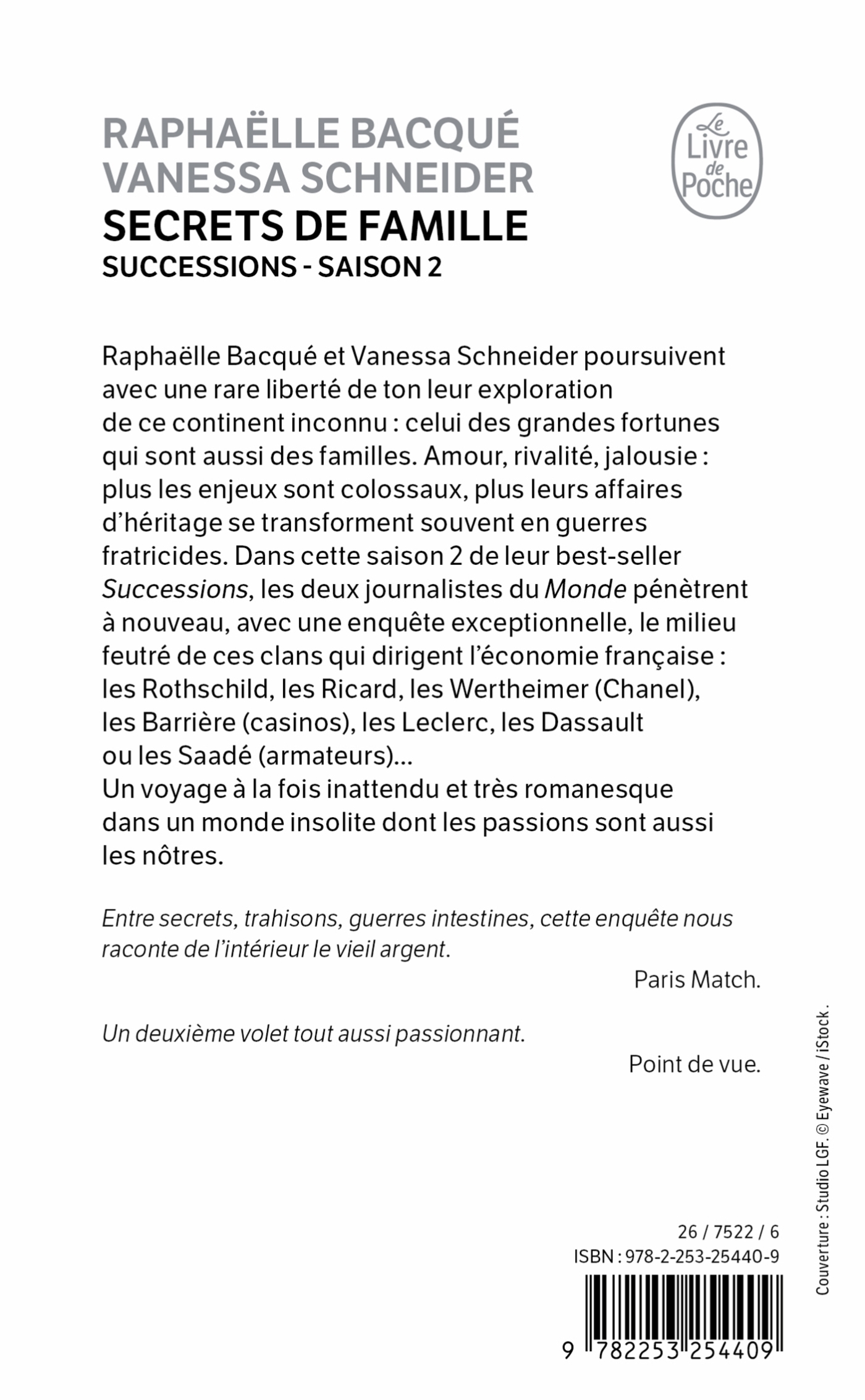 Successions, Secrets de famille - Raphaëlle Bacqué, Vanessa Schneider - LGF