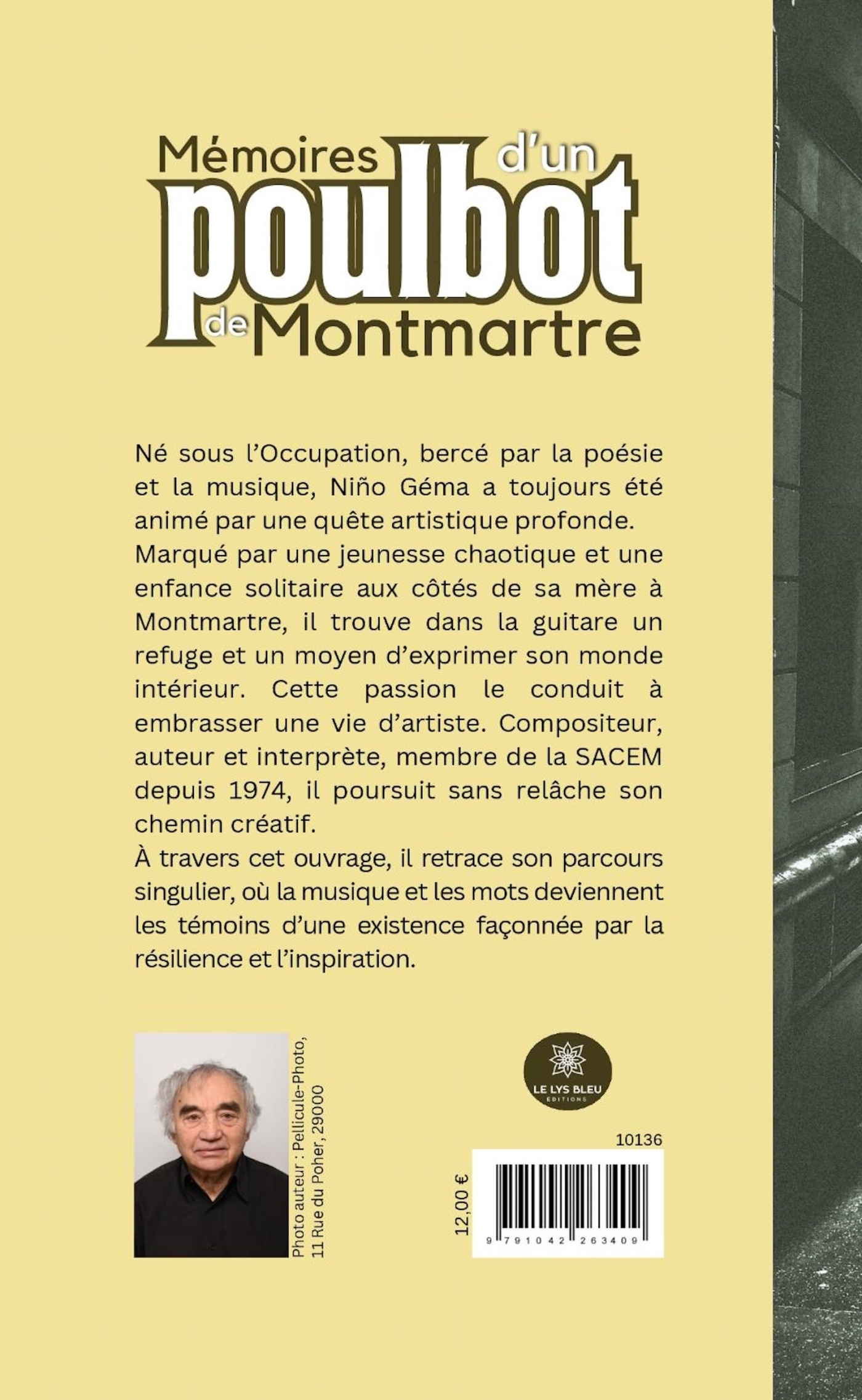 Mémoires d'un poulbot de Montmartre - Niño Géma - LE LYS BLEU