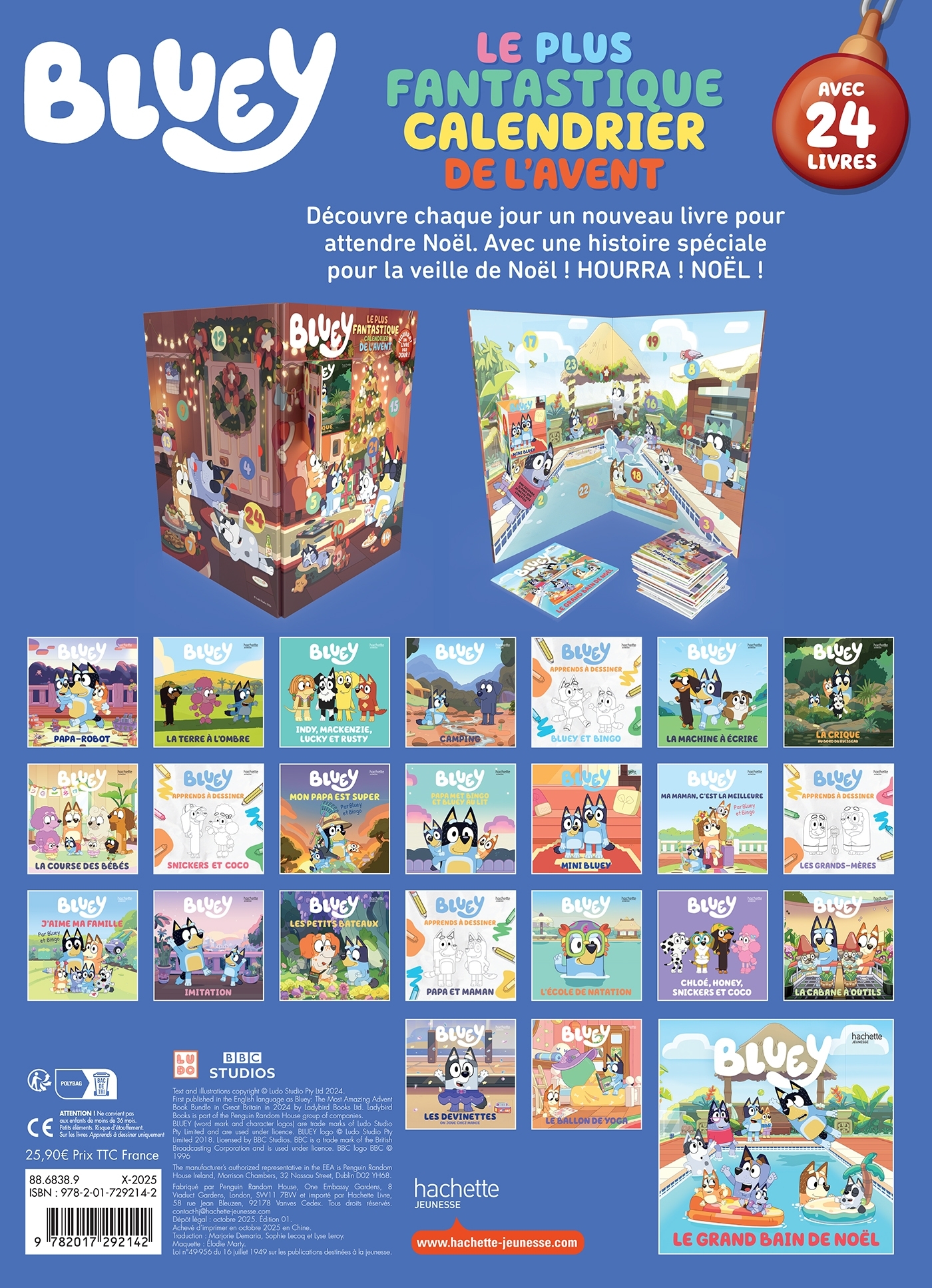 Bluey - Le plus fantastique calendrier de l'Avent -  BBC Studios - Ladybird Books Ltd - HACHETTE JEUN.