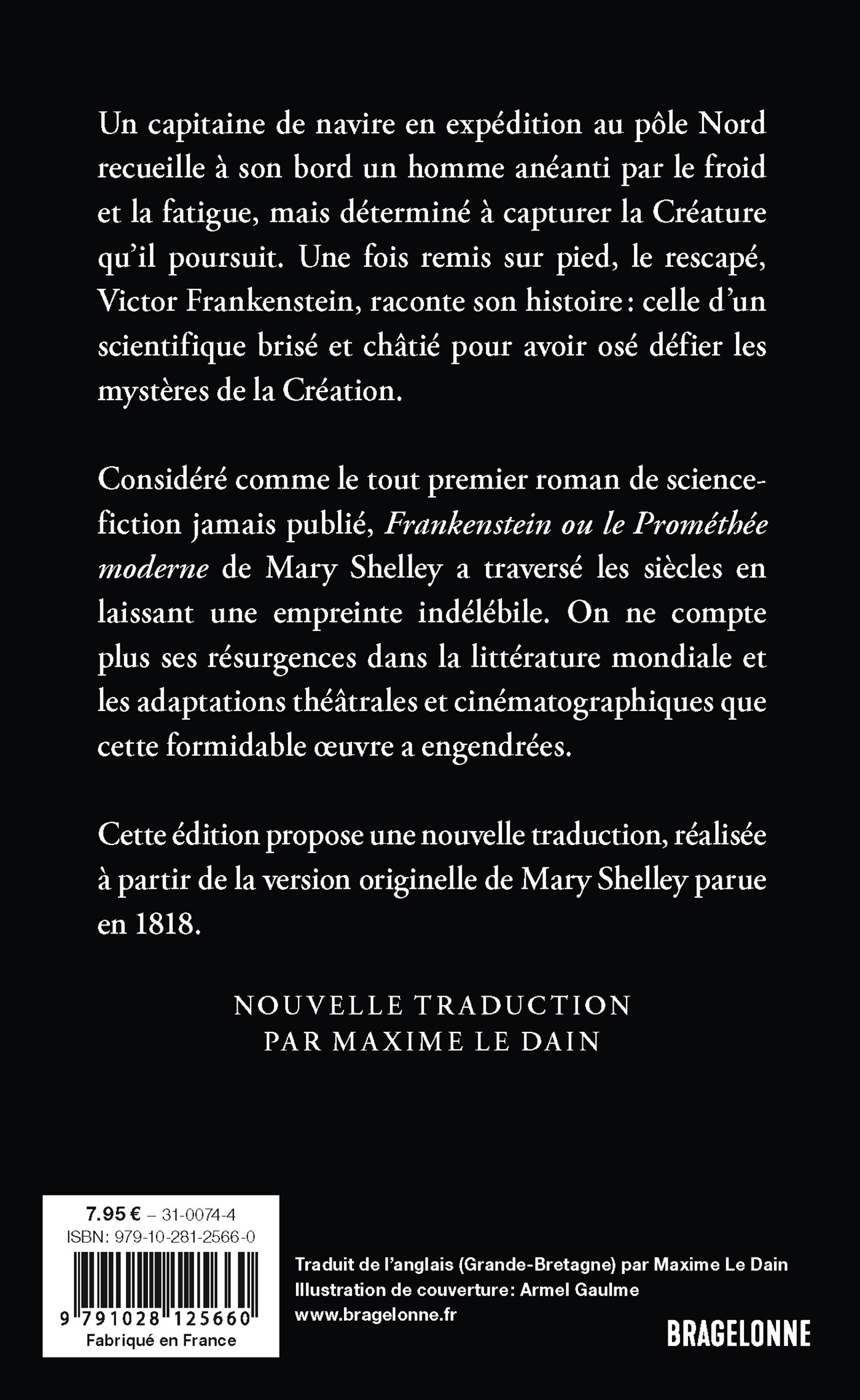 Frankenstein ou le Prométhée moderne - Mary Shelley - BRAGELONNE