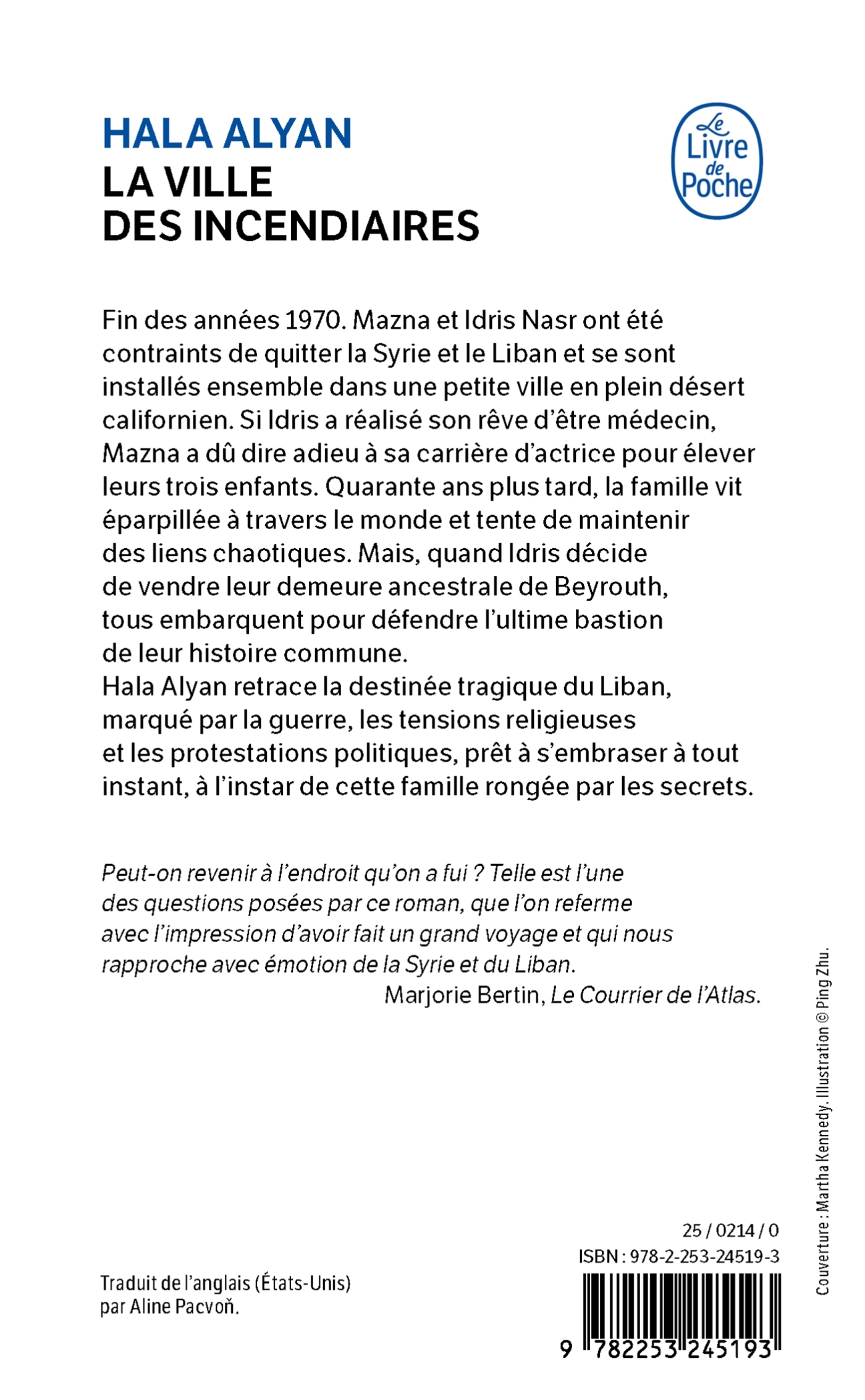 La Ville des incendiaires - Hala Alyan - LGF