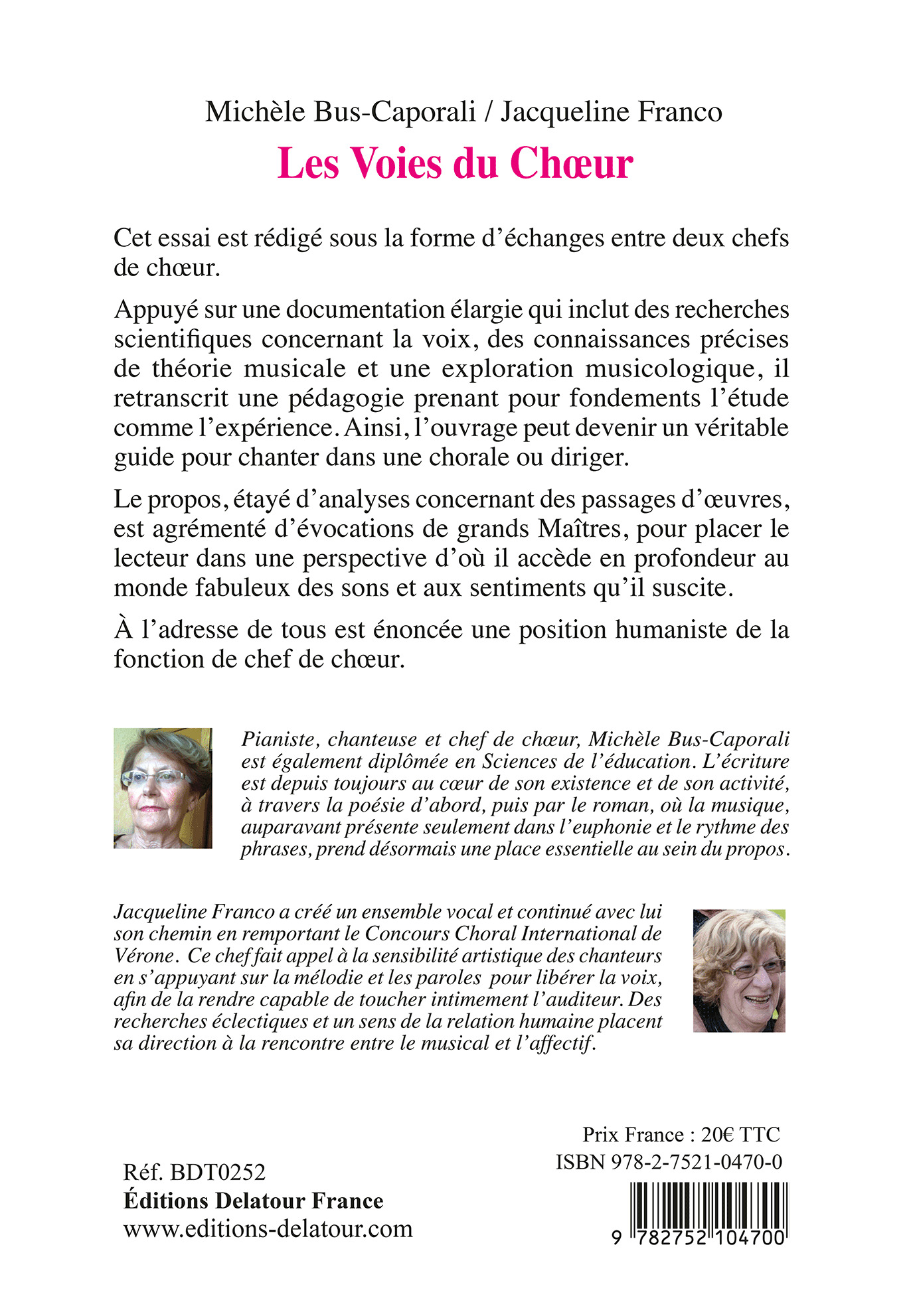 Les voies du choeur - Michèle Bus-Caporali, Jacqueline FRANCO - DELATOUR FRANCE