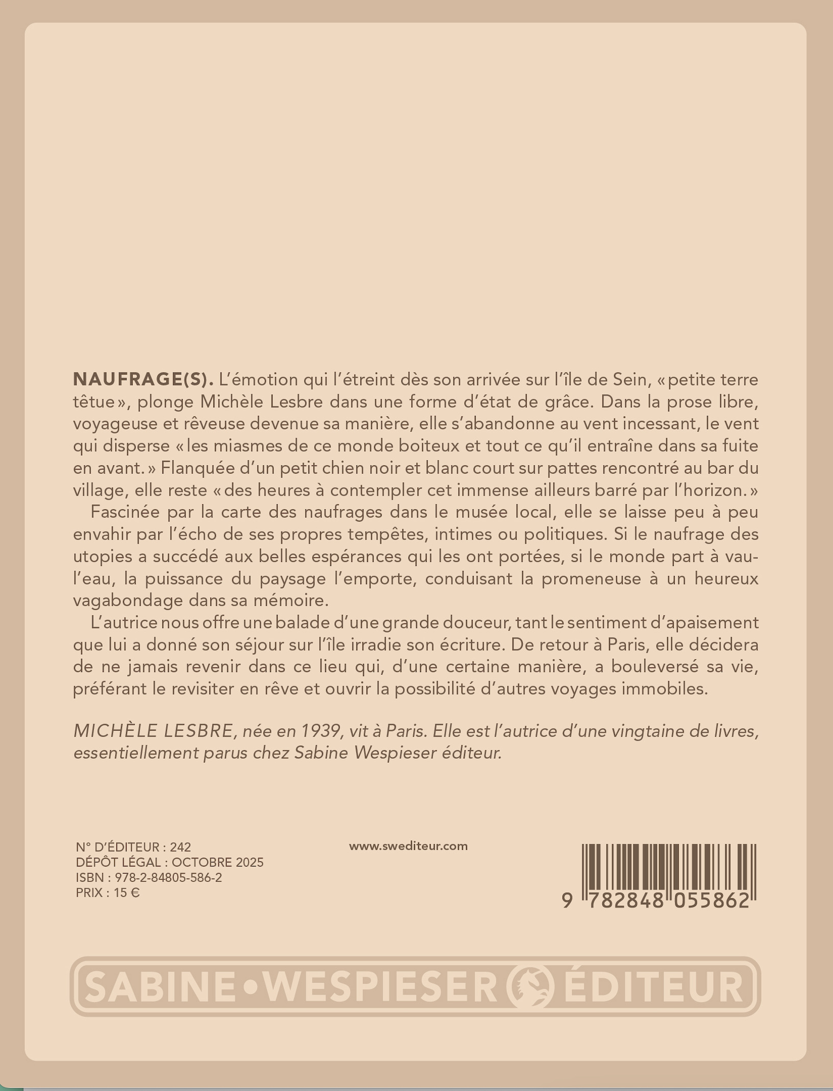 Naufrage(s) - Michèle Lesbre - SABINE WESPIESE