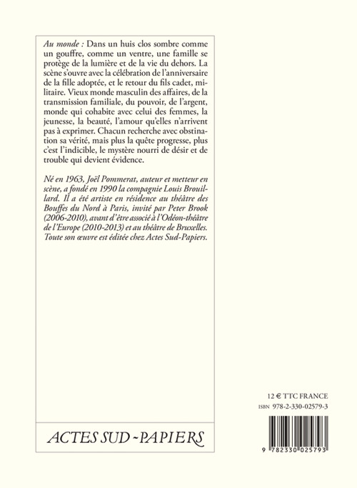 Au monde - Joël Pommerat - ACTES SUD