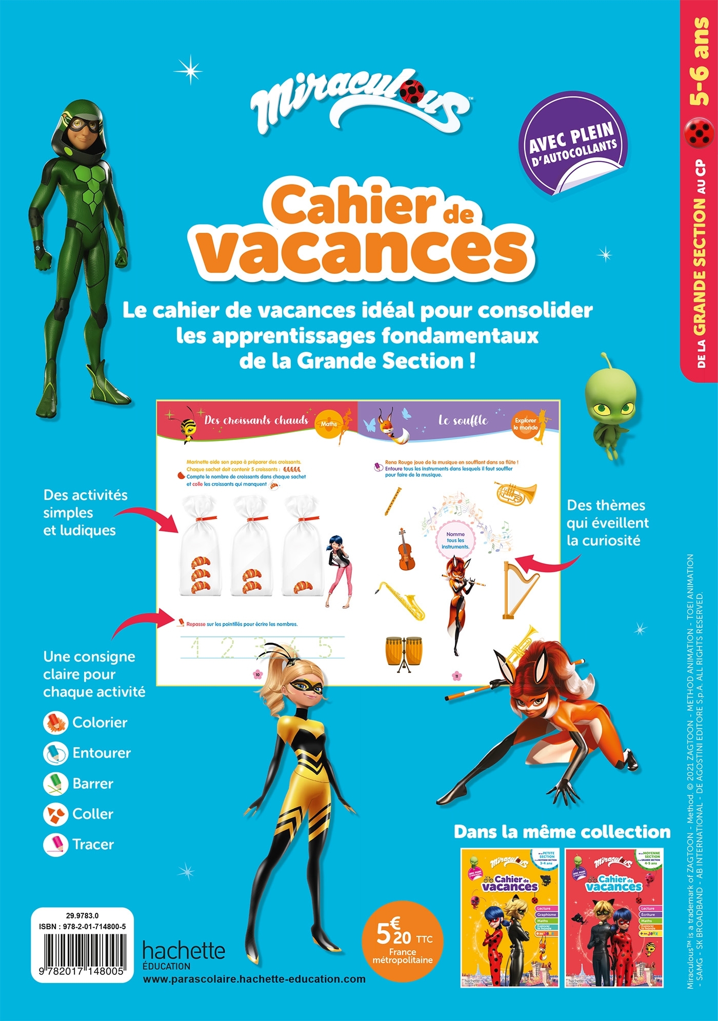 Miraculous - De la Grande Section au CP - Cahier de vacances 2025 -  Hachette Education - HACHETTE EDUC