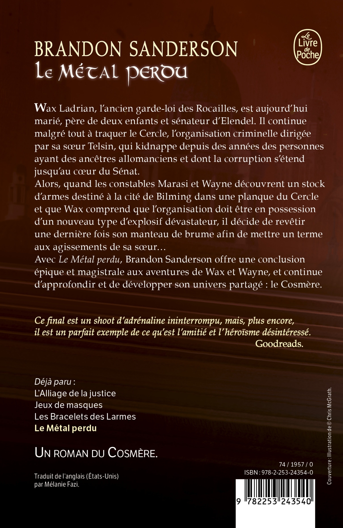 Le Métal perdu (Fils-des-Brumes : Wax & Wayne, Tome 4) - Brandon Sanderson - LGF